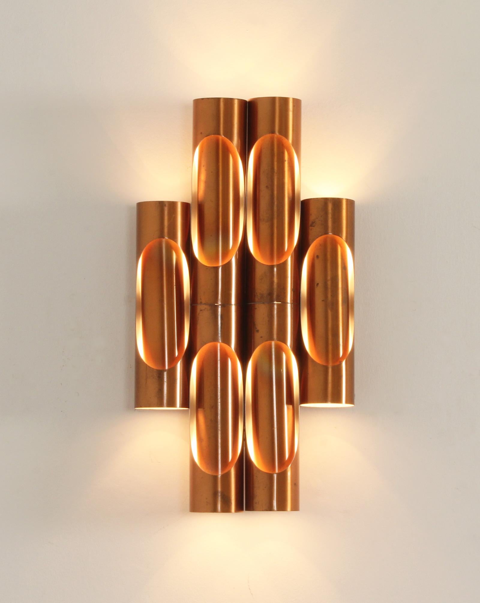Gran Lámpara Tubular de Cobre, España, Años 60 en venta 6