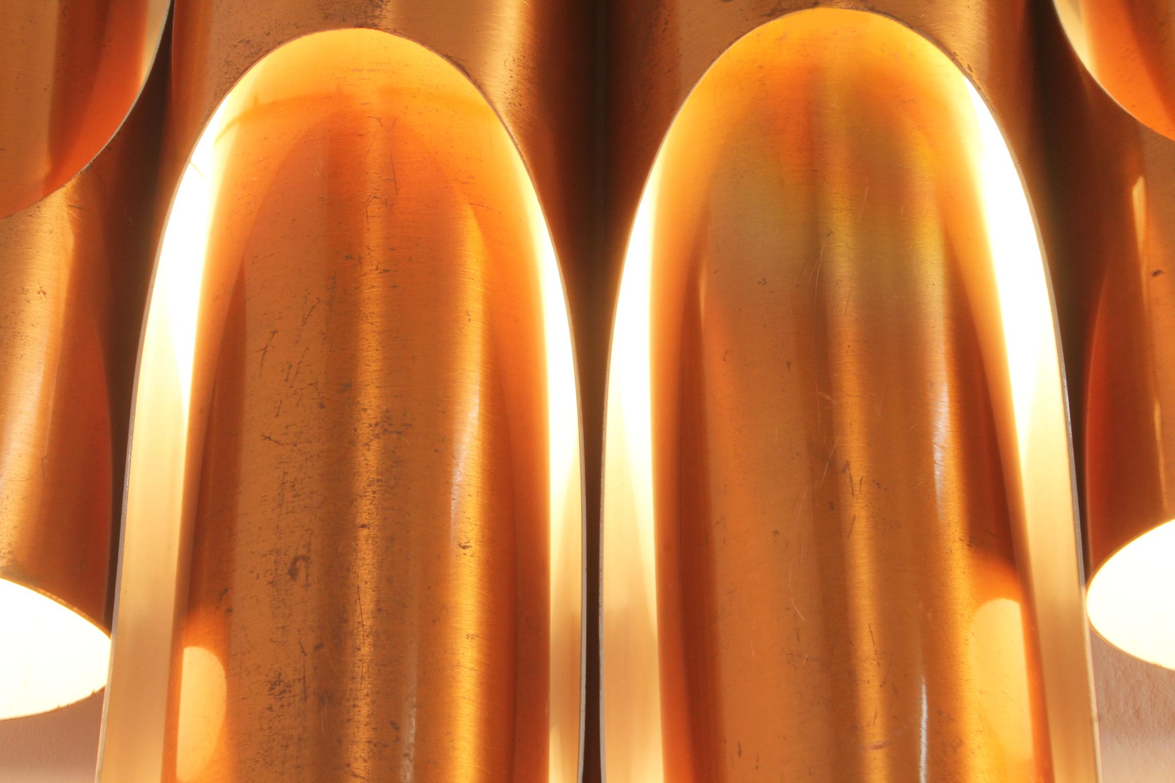 Gran Lámpara Tubular de Cobre, España, Años 60 Español en venta