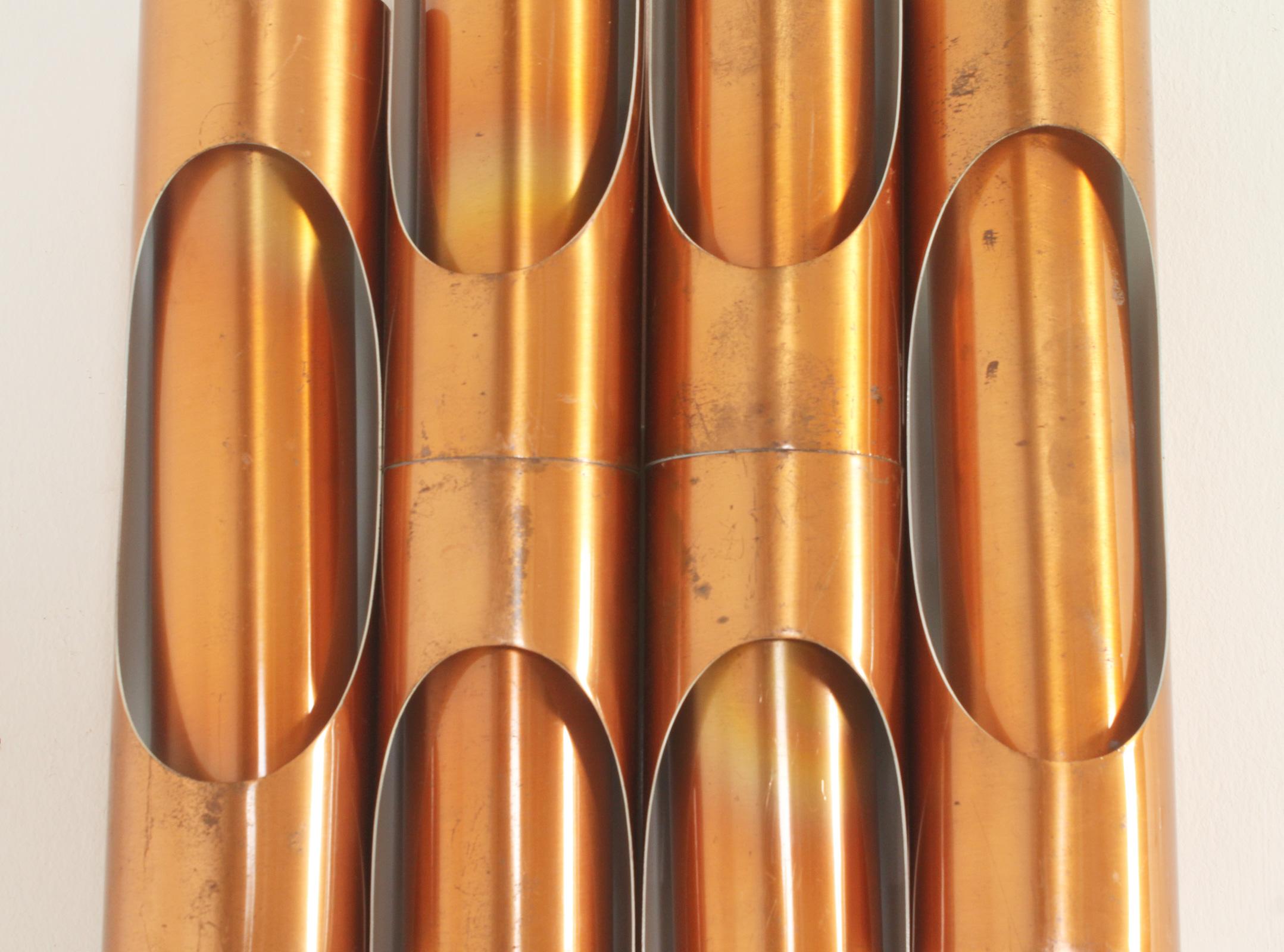 Gran Lámpara Tubular de Cobre, España, Años 60 mediados del siglo XX en venta