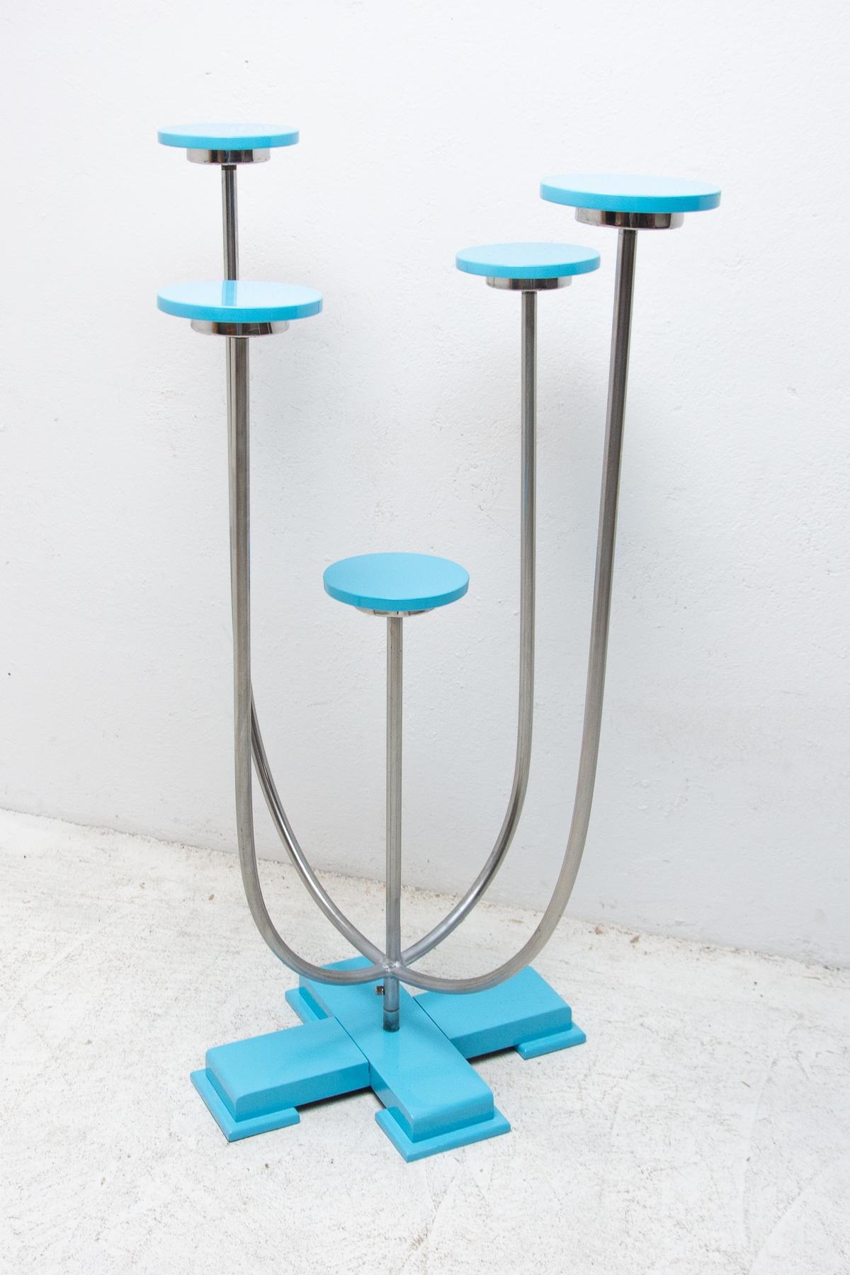 Large Tubular Steel Flower Stand Bauhaus, 1930´s, Czechoslovakia In Excellent Condition For Sale In Prague 8, CZ