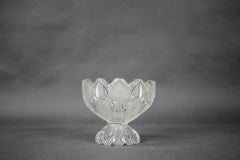 Large Tulip Collection Pressed Glass Bowl, Czechoslovakia, 1957s
