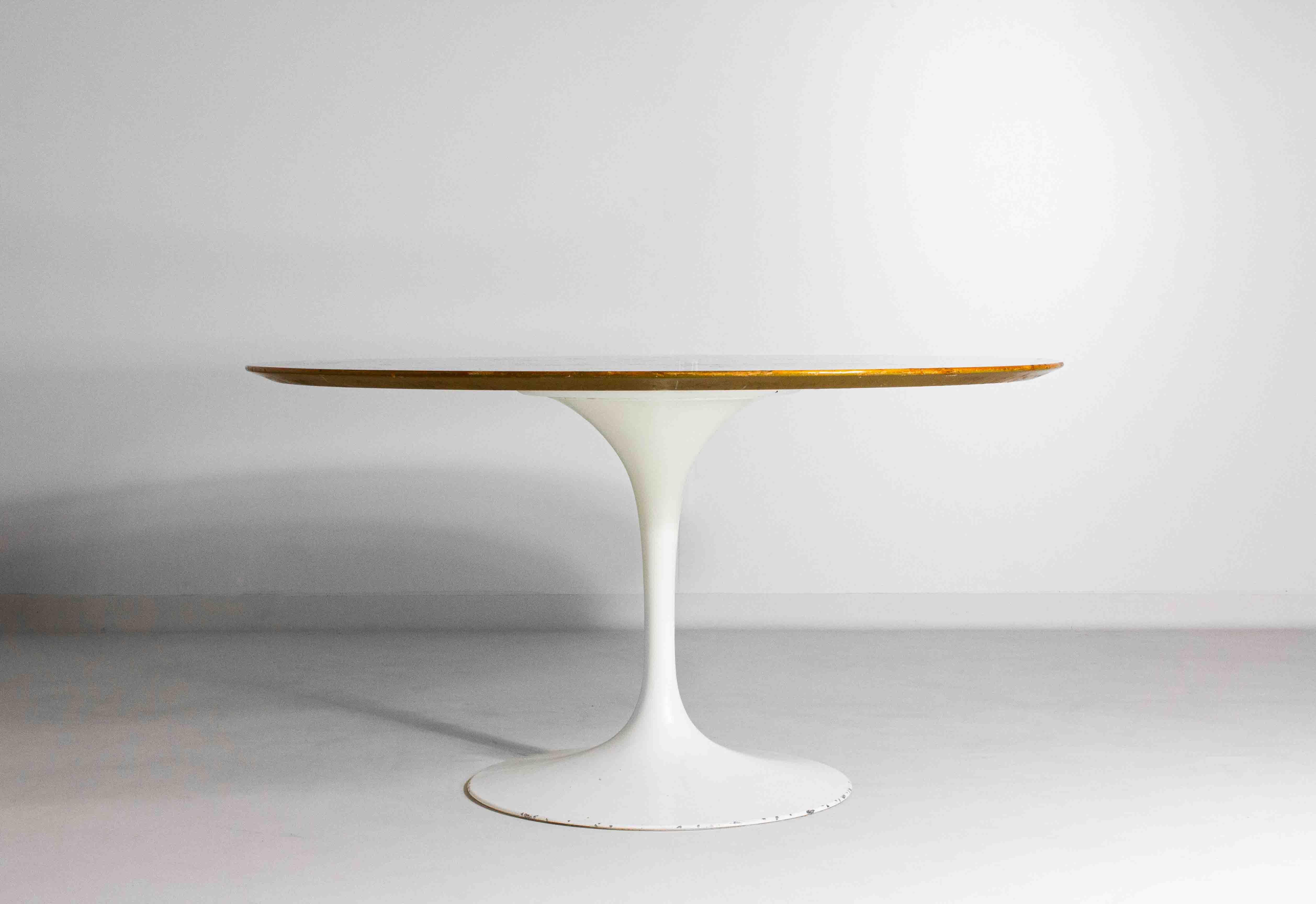 Grande table tulipe avec plateau en bois par Eero Saarinen, Knoll International 1970 2
