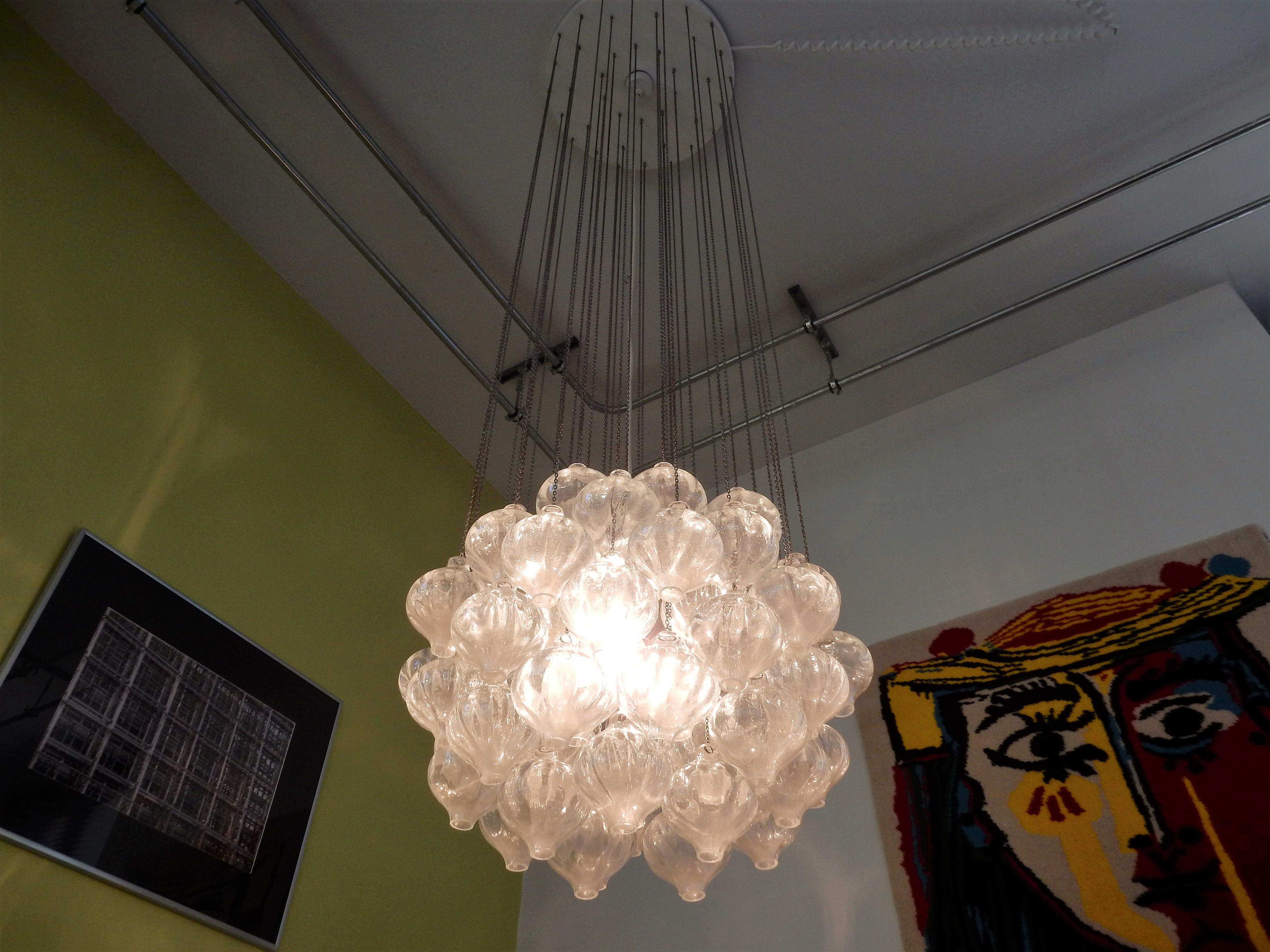 Mid-20th Century Large 'Tulipan' Chandelier by J.T. Kalmar for Kalmar, Austria, 1960s-1970s For Sale