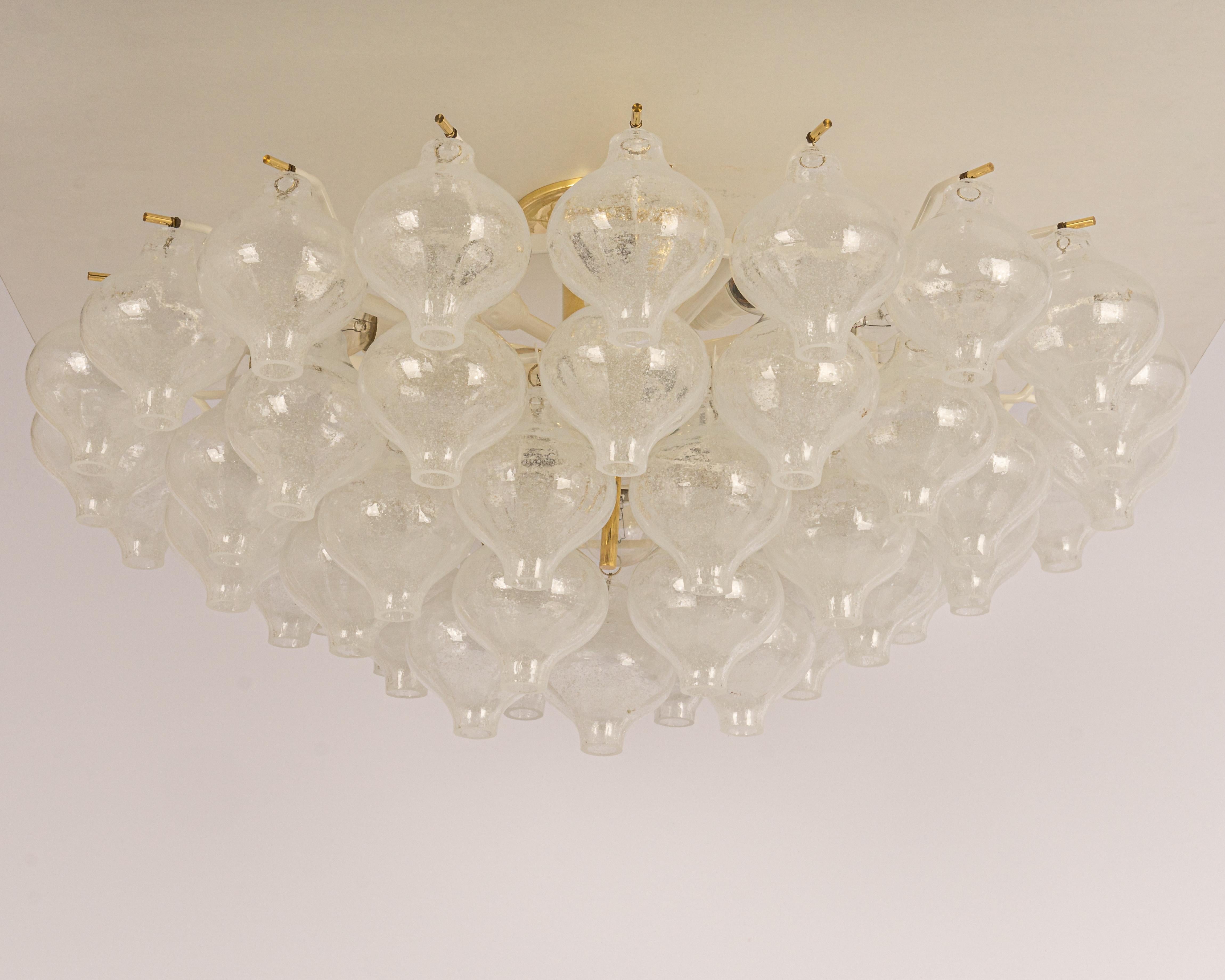 Large Tulipan Chandelier, Pair of Wall lights, Pair of Palazzo, Kalmar, 1960s 3