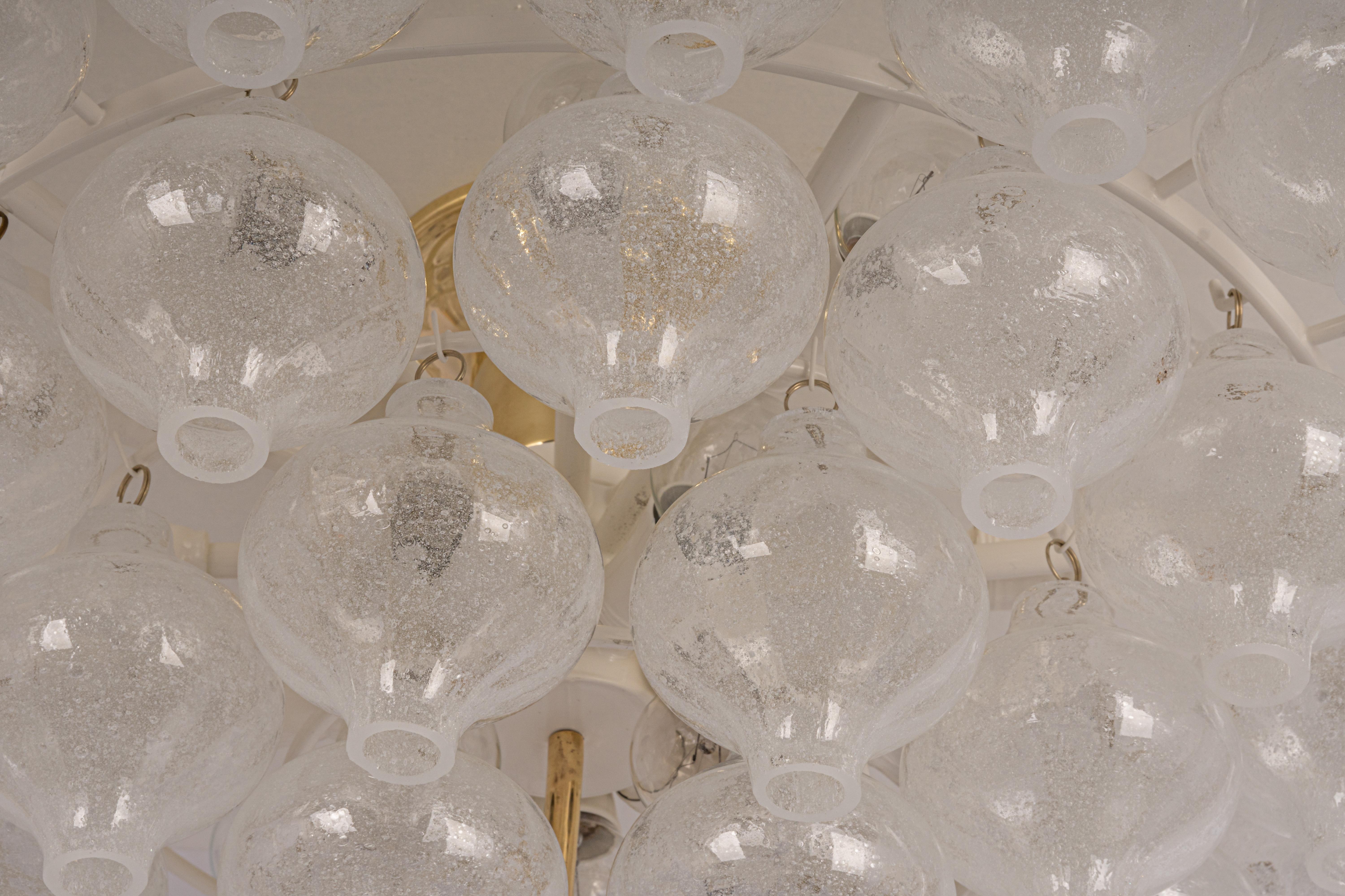 Large Tulipan Chandelier, Pair of Wall lights, Pair of Palazzo, Kalmar, 1960s 4