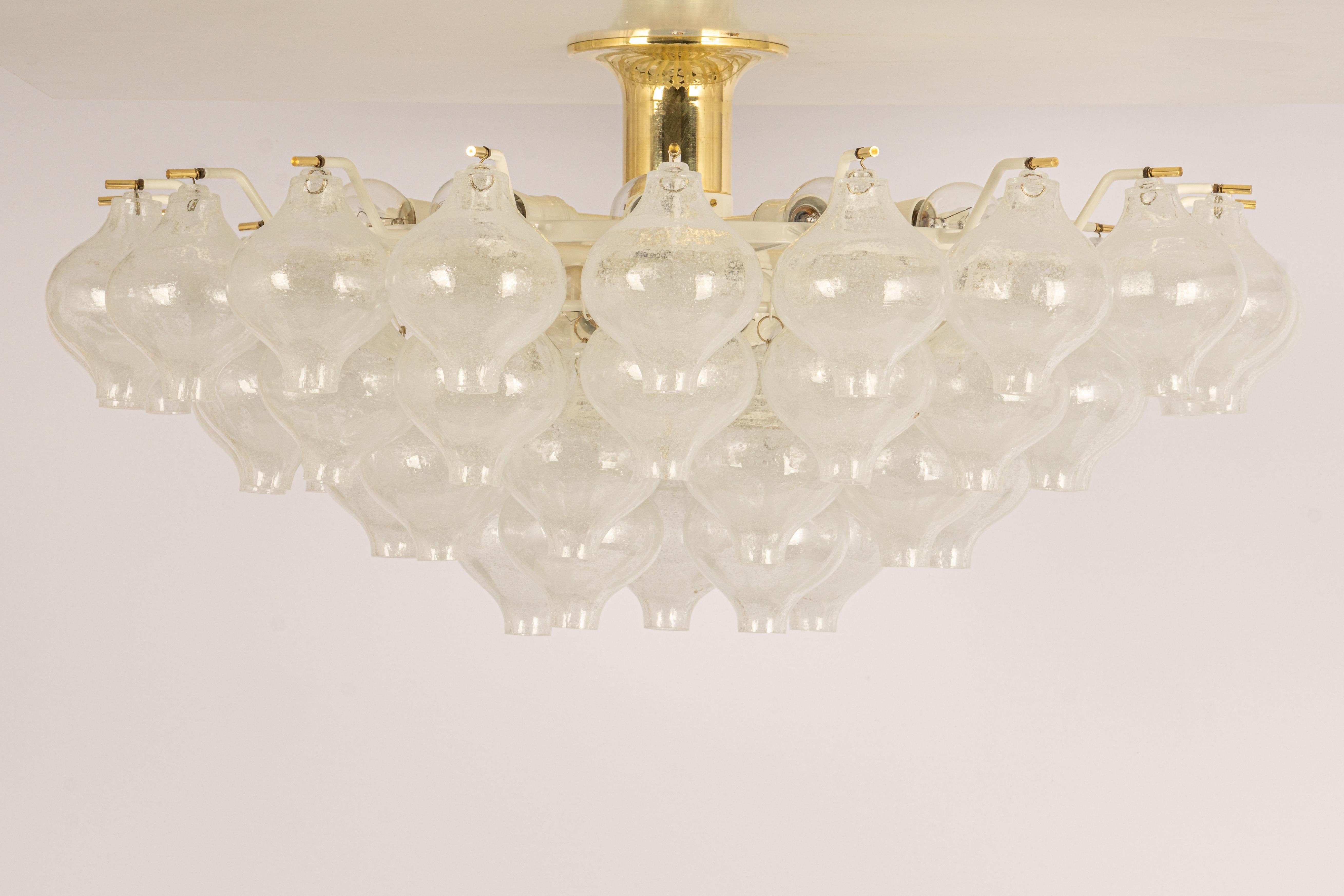 Large Tulipan Chandelier, Pair of Wall lights, Pair of Palazzo, Kalmar, 1960s 2