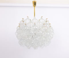 Grand lustre en verre tulipan de Kalmar, Autriche, années 1960