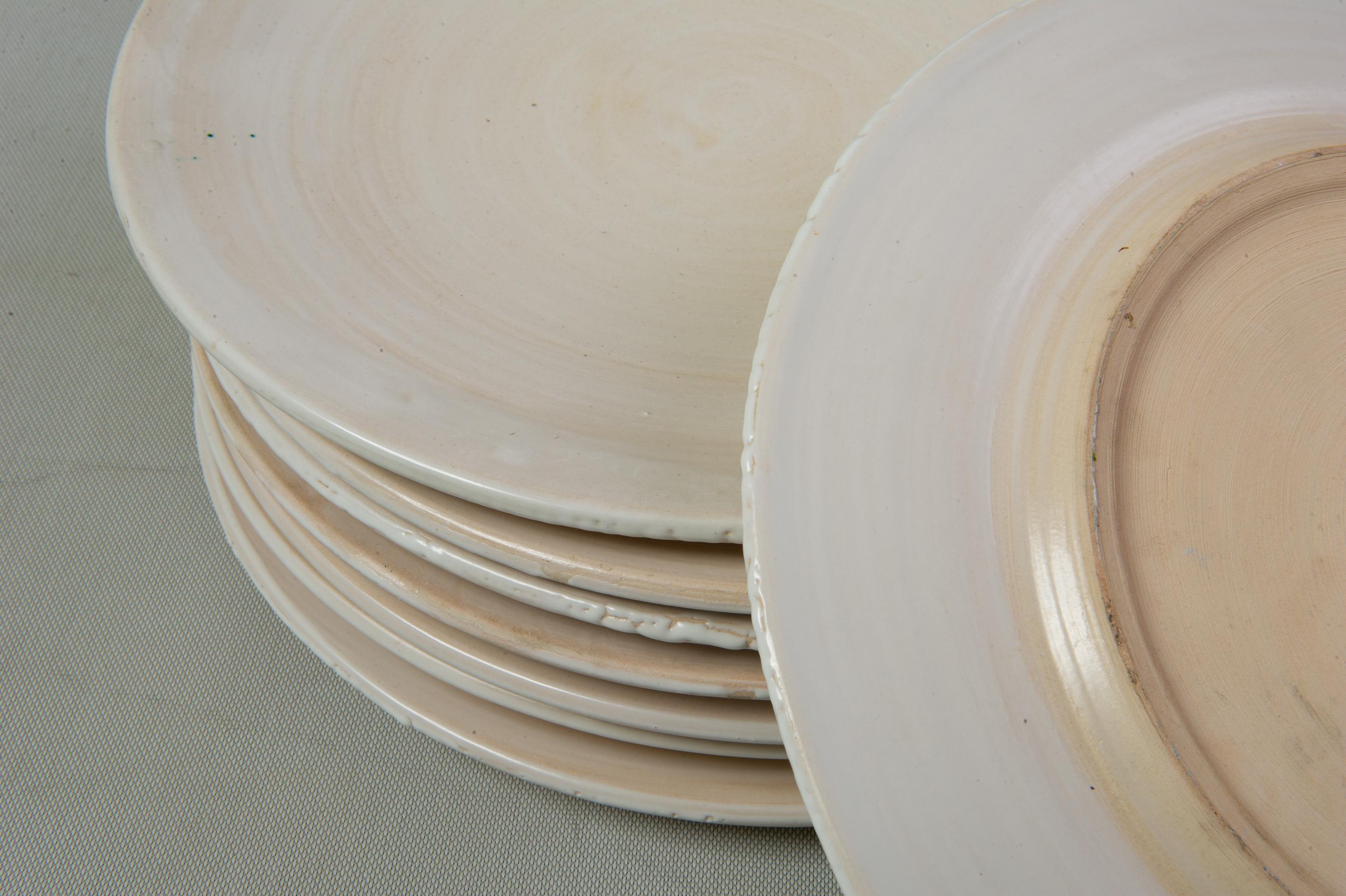 Minimalist Large Tunisian Ceramic Eight Platters For Sale