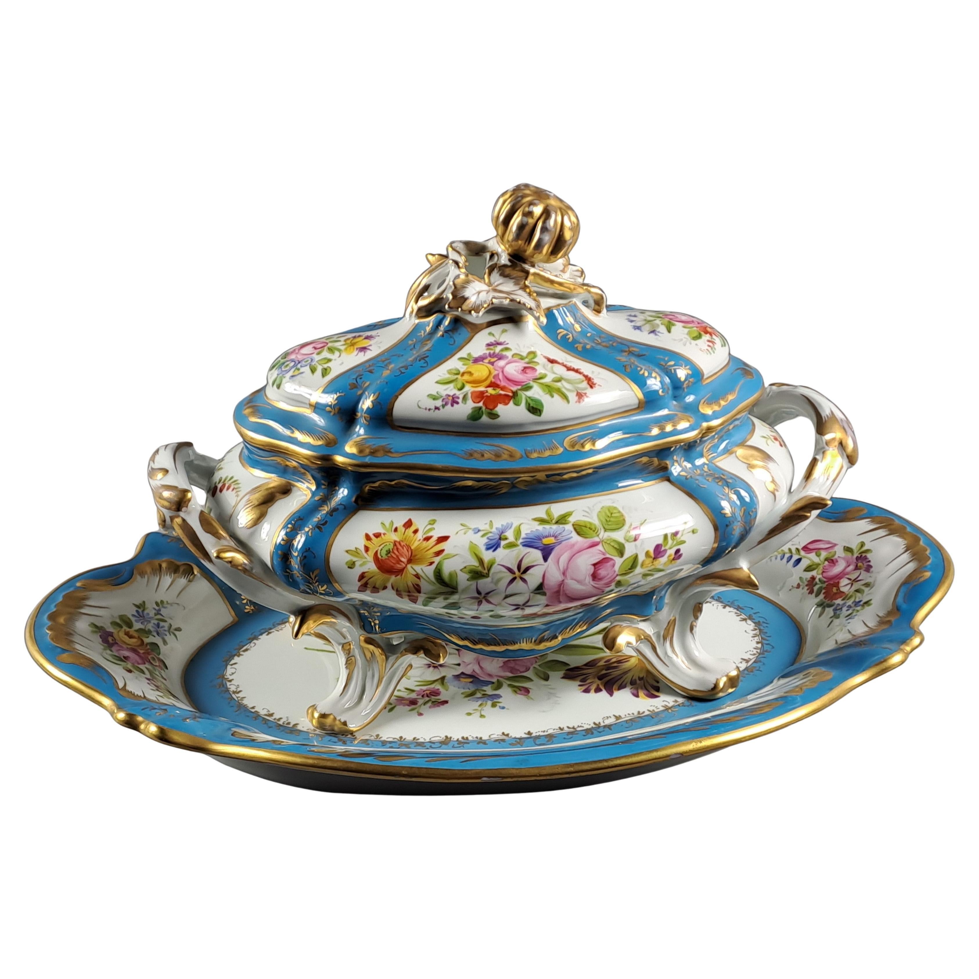 Large Tureen And Its Dish In Limoges Porcelain