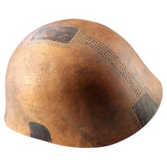 Large Turkana Wooden Bowl with Leather Handle Early 20th Century