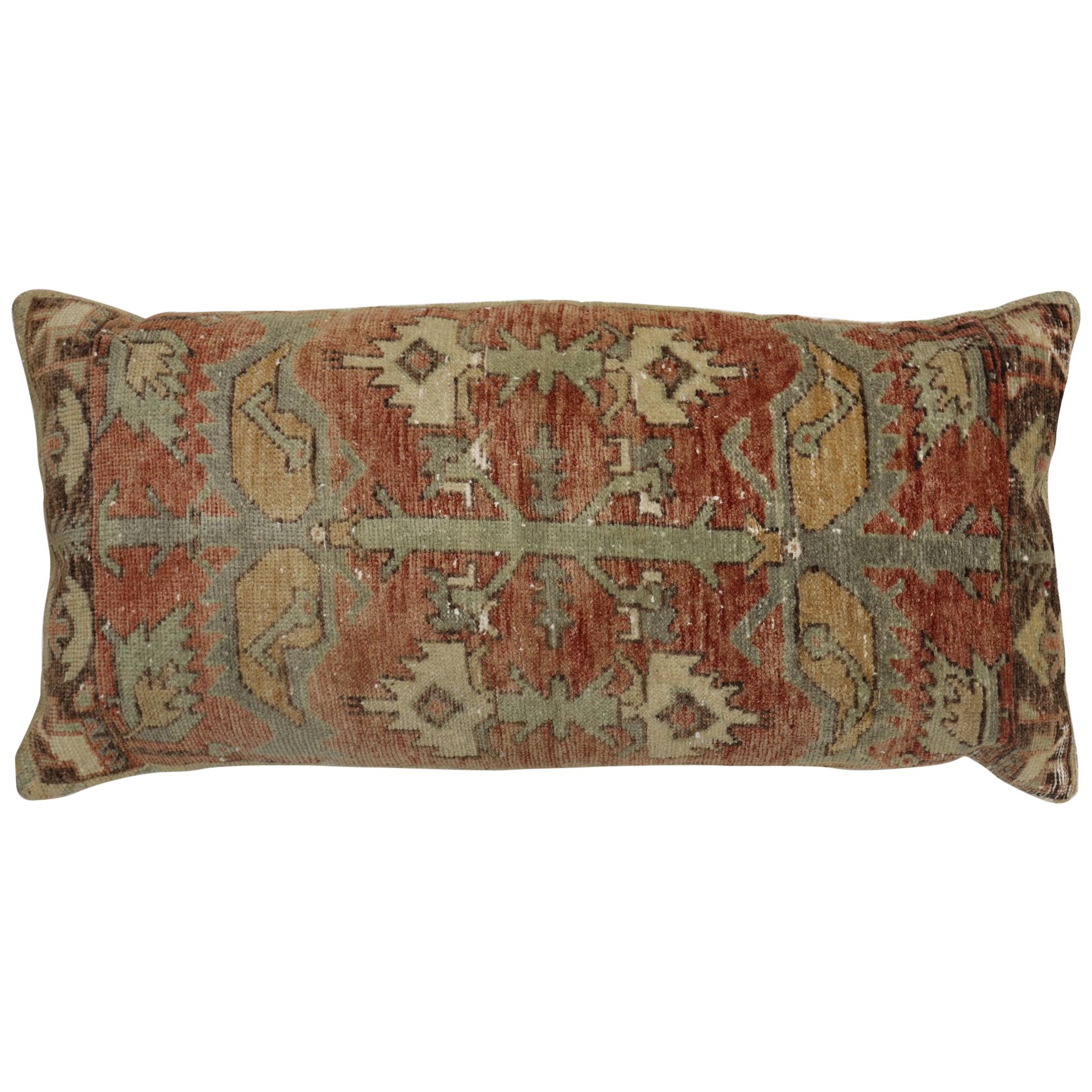 Large Turkish Floor Size Rustic Geometric Pillow For Sale