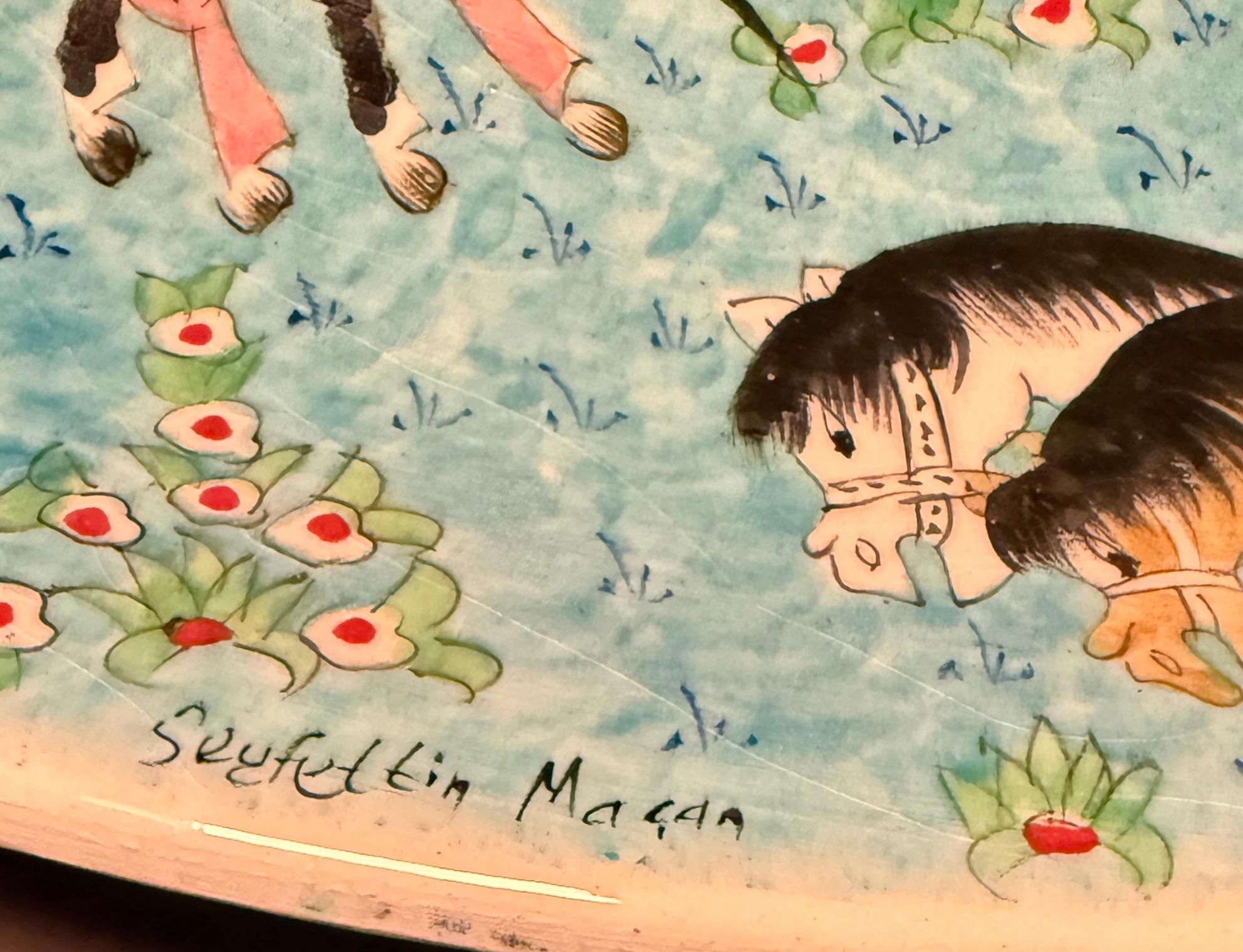 Gran cuenco turco pintado a mano en venta 1