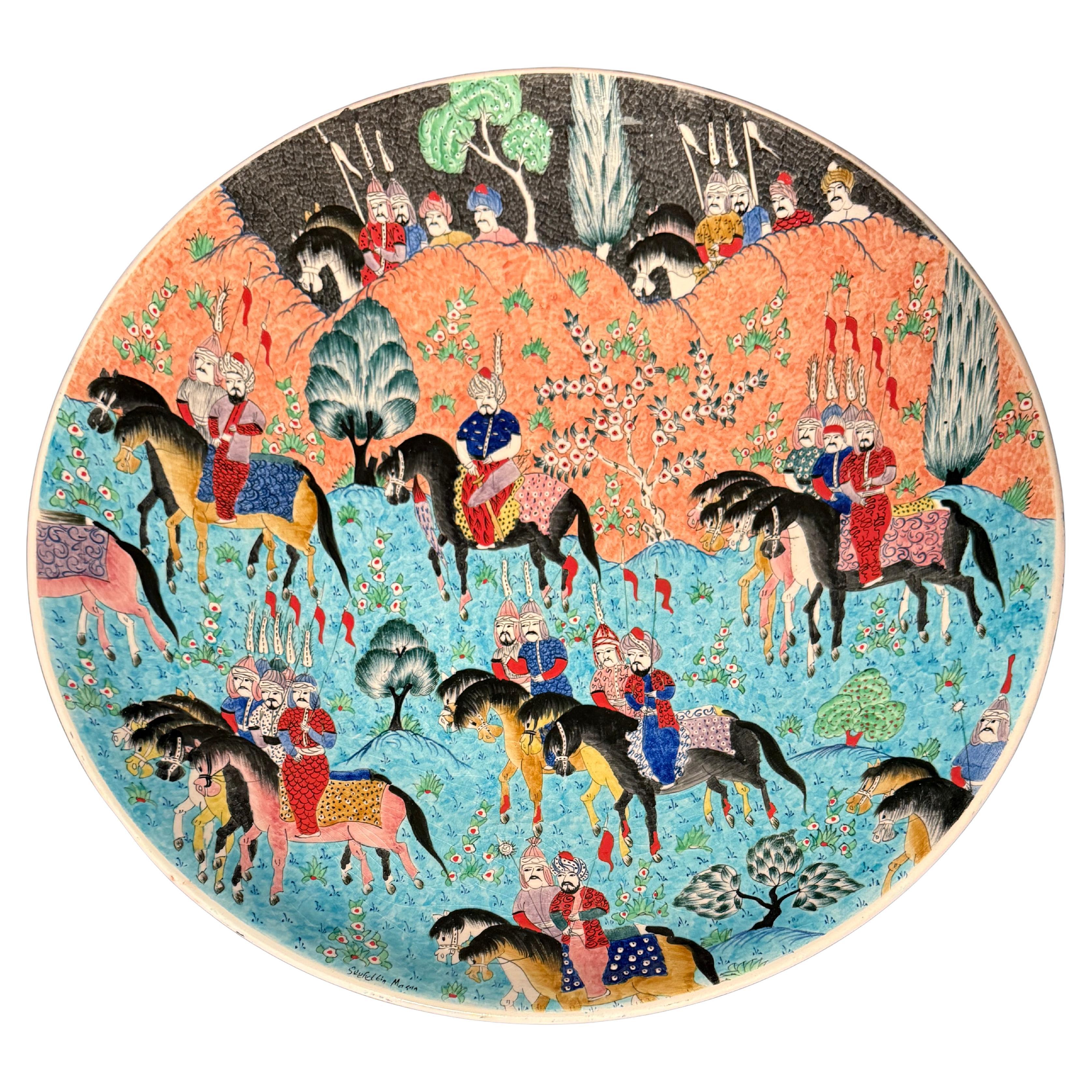 Gran cuenco turco pintado a mano en venta