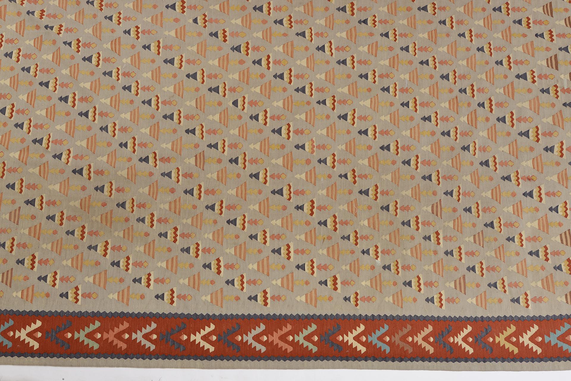 Hand-Woven Large Turkish Kilim GOCMEN For Sale