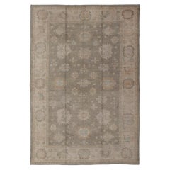 Large Turkish Oushak in Moss Green by Keivan Woven Arts 10'10 x 15'5