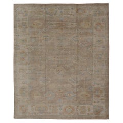 Large Turkish Oushak Rug In Neutral Colors All-Over Design   16'2" X21'