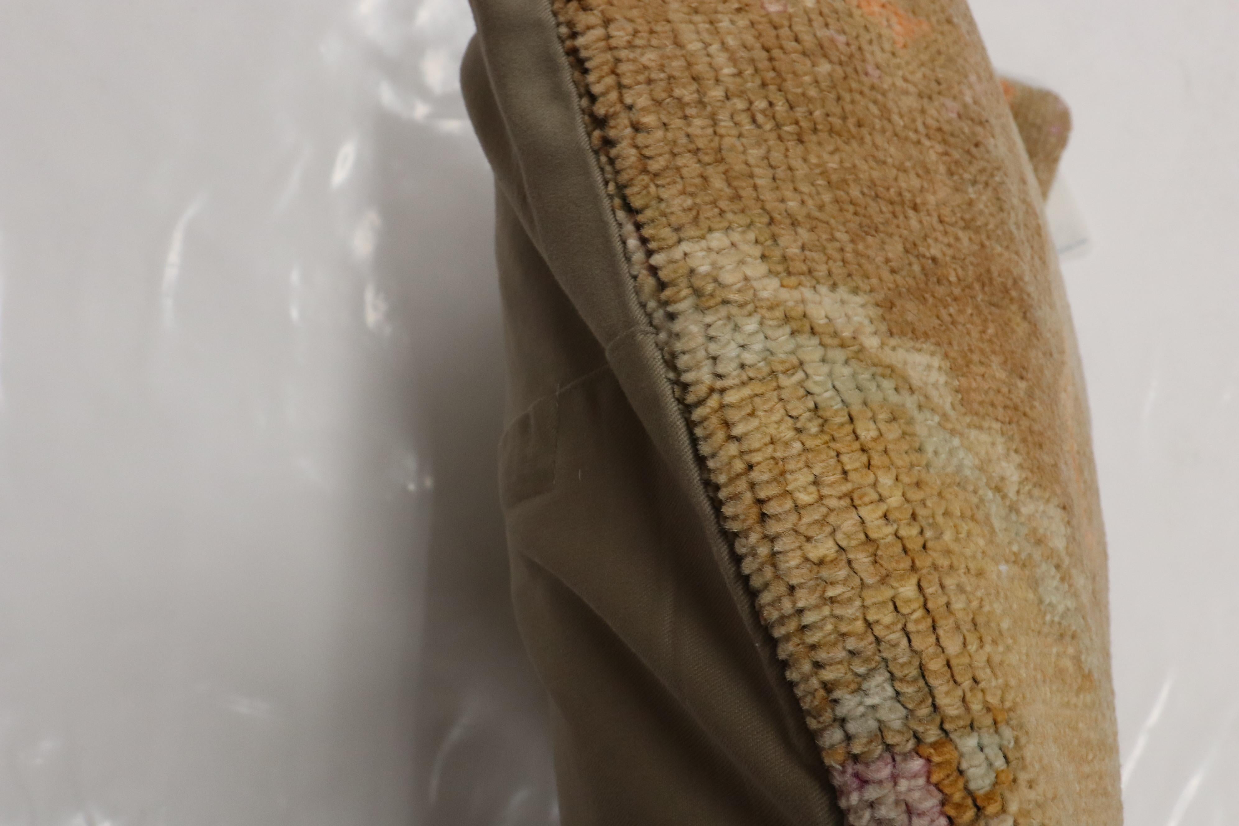Large Turkish Oushak Rug Pillow In Good Condition In New York, NY