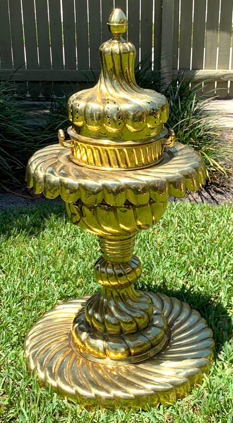 Large Turkish Spiral Brass Brazier For Sale at 1stDibs