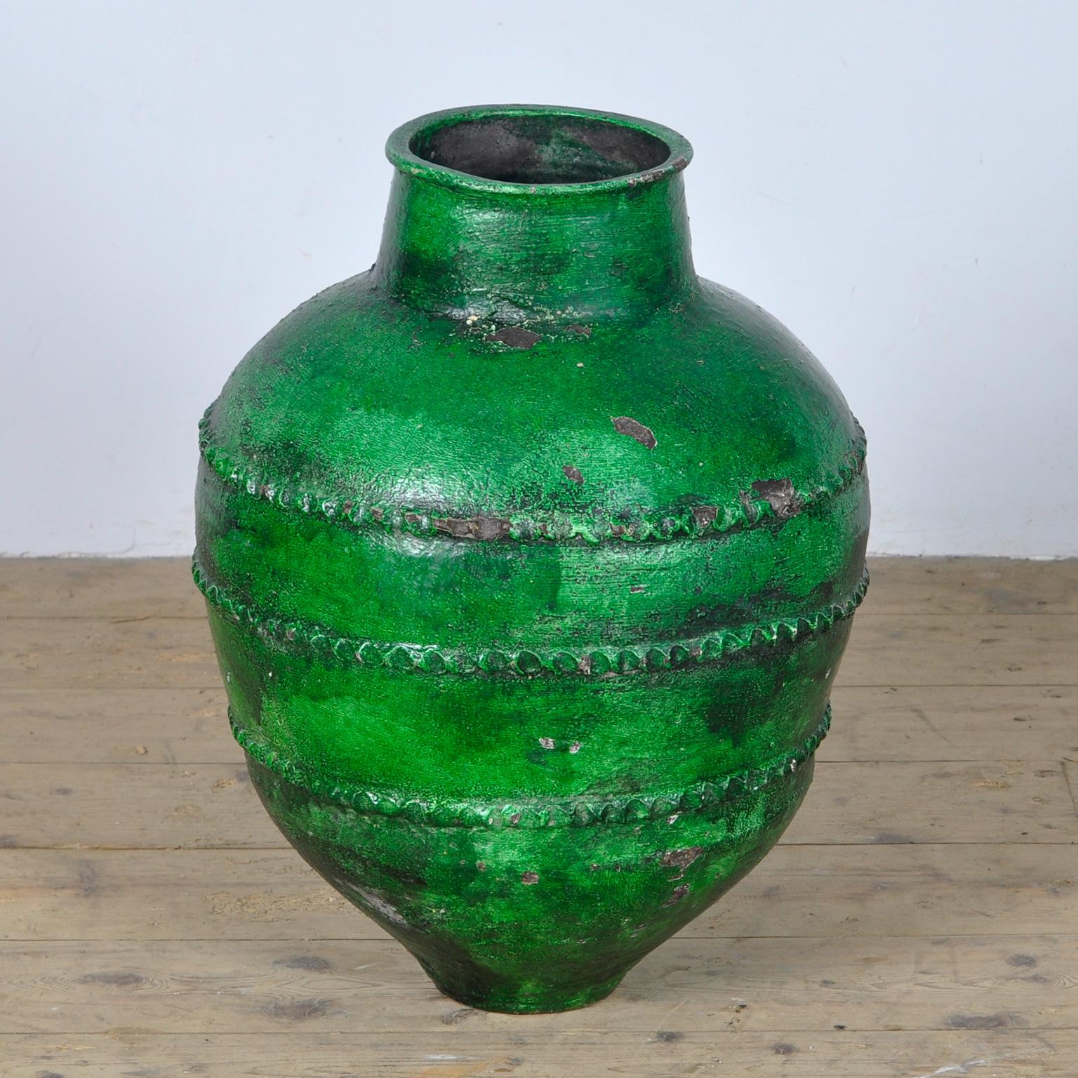 Large Turkish Terracotta Olive Jar Or Garden Urn For Sale 1