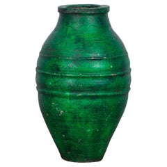 Used Large Turkish Terracotta Olive Jar Or Garden Urn