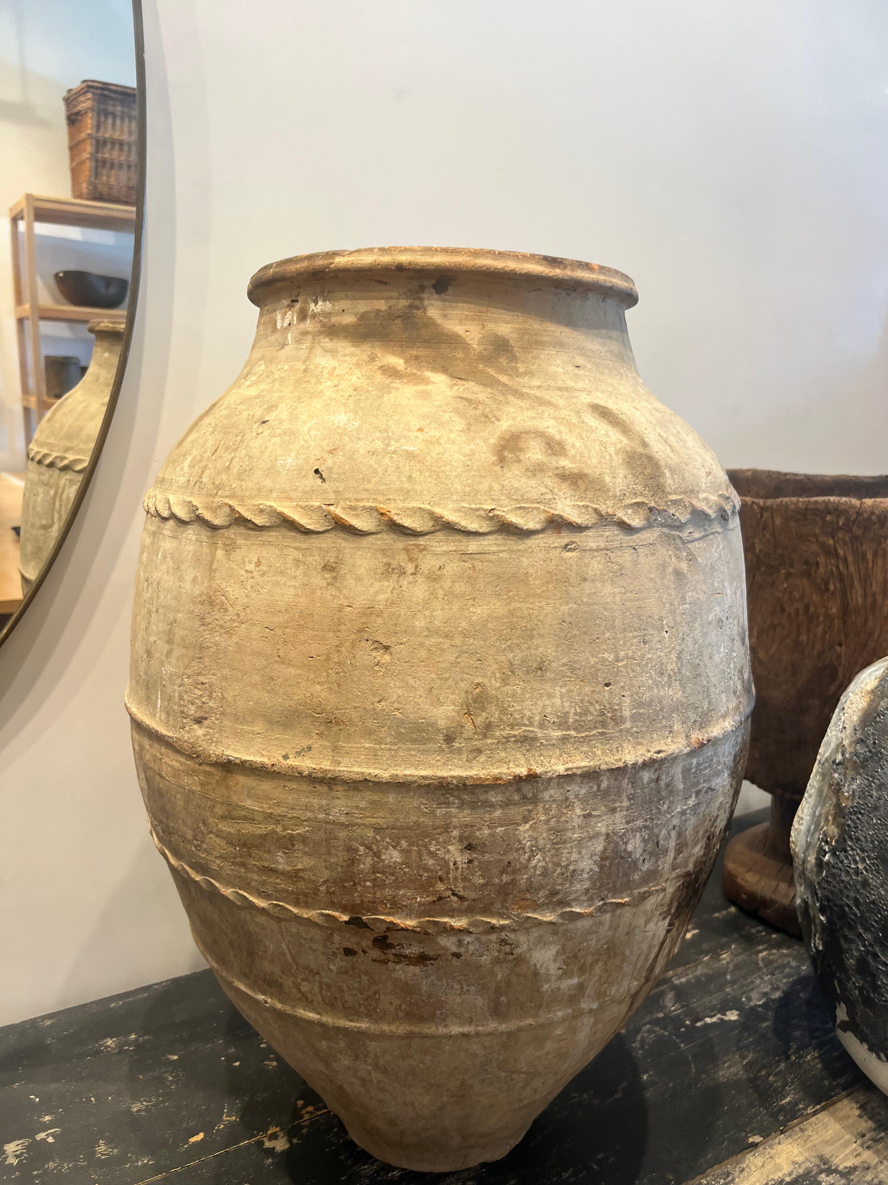 Large Turkish Vintage Olive Jar, 19th Century  In Good Condition For Sale In Santa Monica, CA