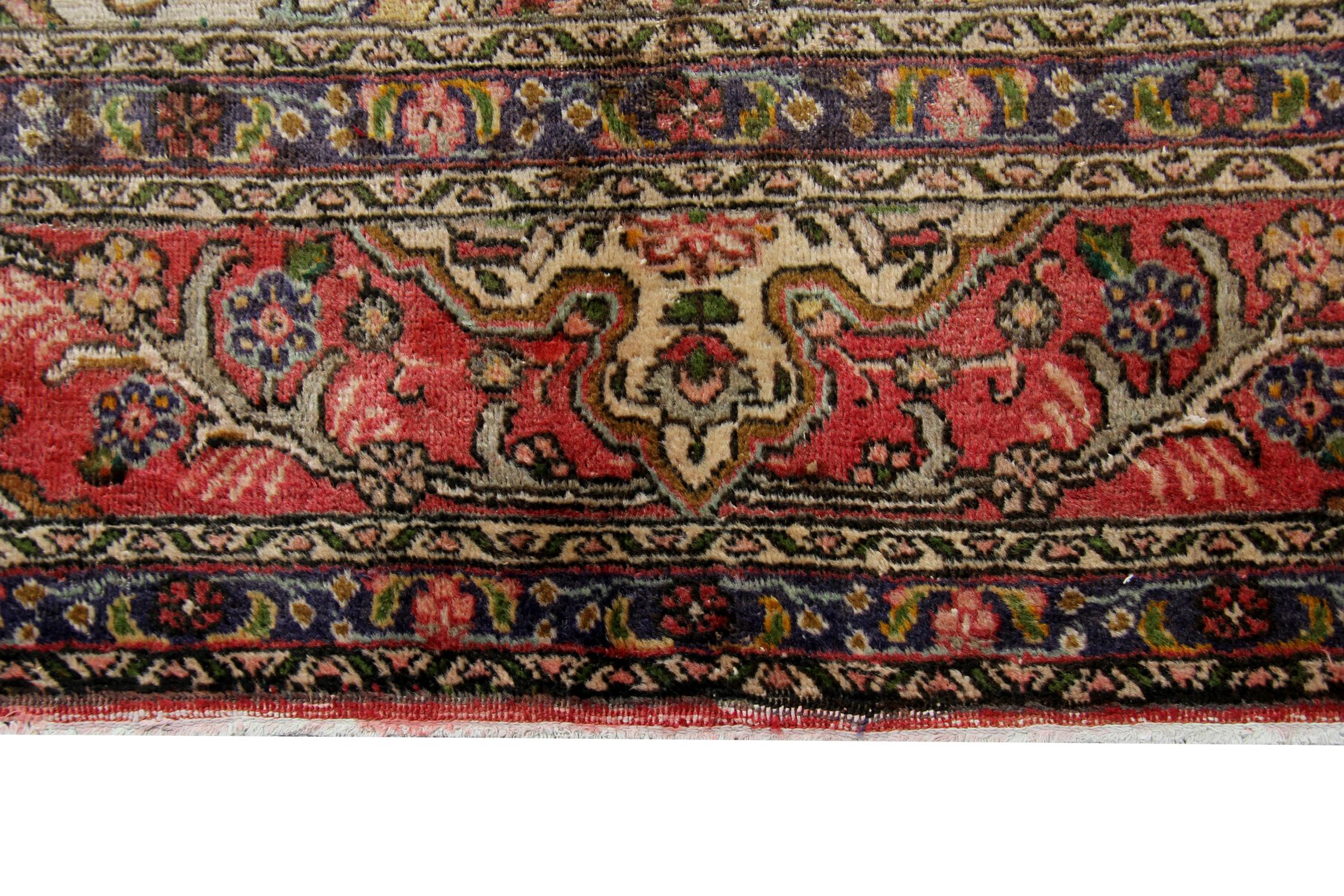 Vegetable Dyed Large Turkish Vintage Rug Handmade Carpet Red Wool Oriental Area Rug For Sale