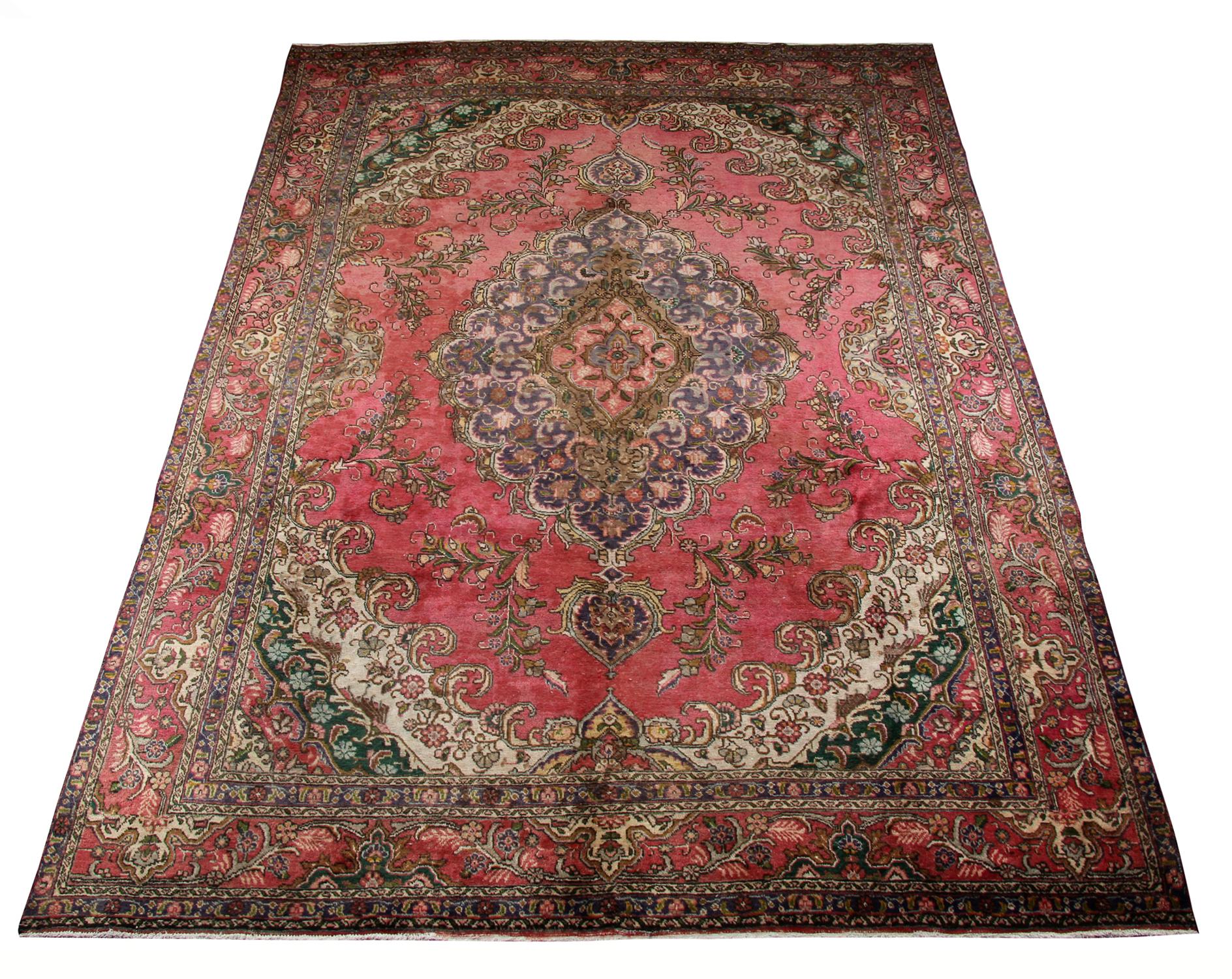 Late 20th Century Large Turkish Vintage Rug Handmade Carpet Red Wool Oriental Area Rug For Sale