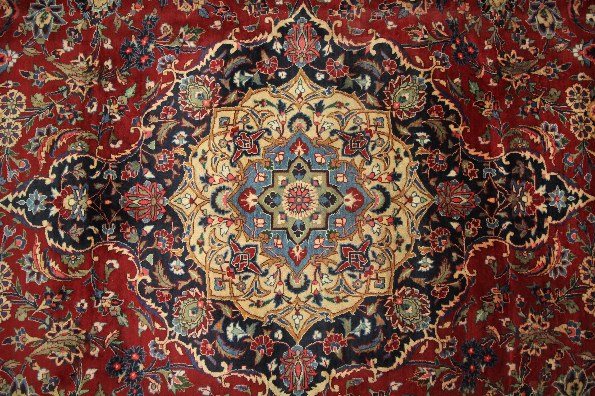 Large Turkish Vintage Rug Handmade Carpet Red Wool Oriental Area Rug For Sale 2