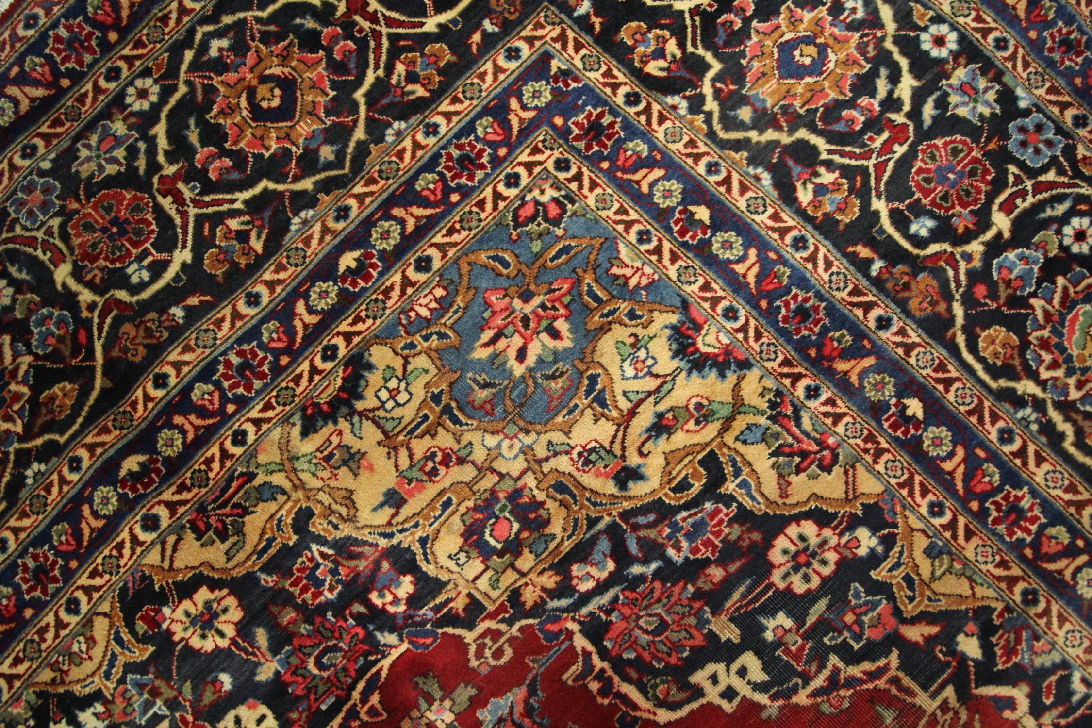 Large Turkish Vintage Rug Handmade Carpet Red Wool Oriental Area Rug For Sale 4