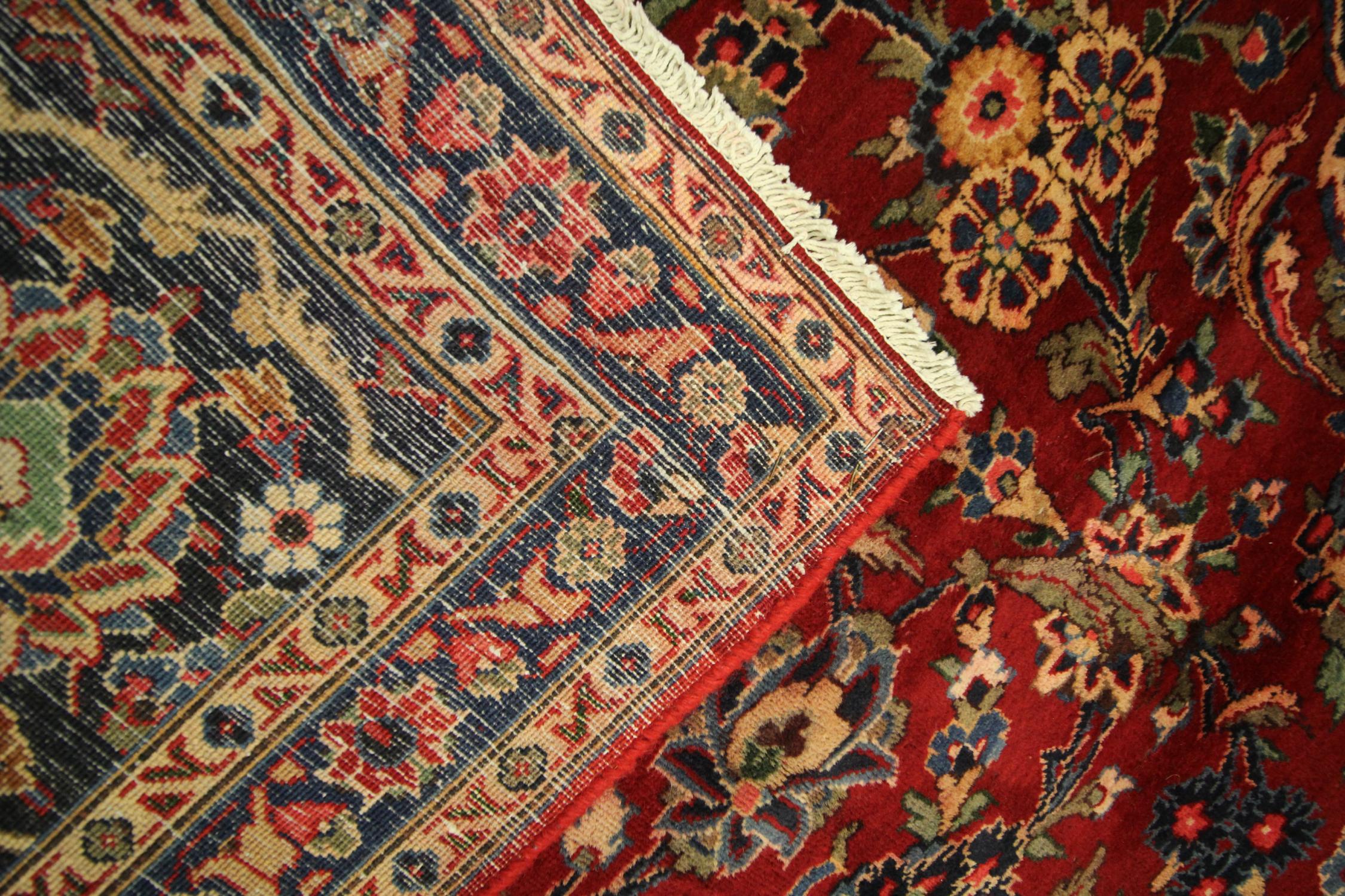 Victorian Large Turkish Vintage Rug Handmade Carpet Red Wool Oriental Area Rug For Sale