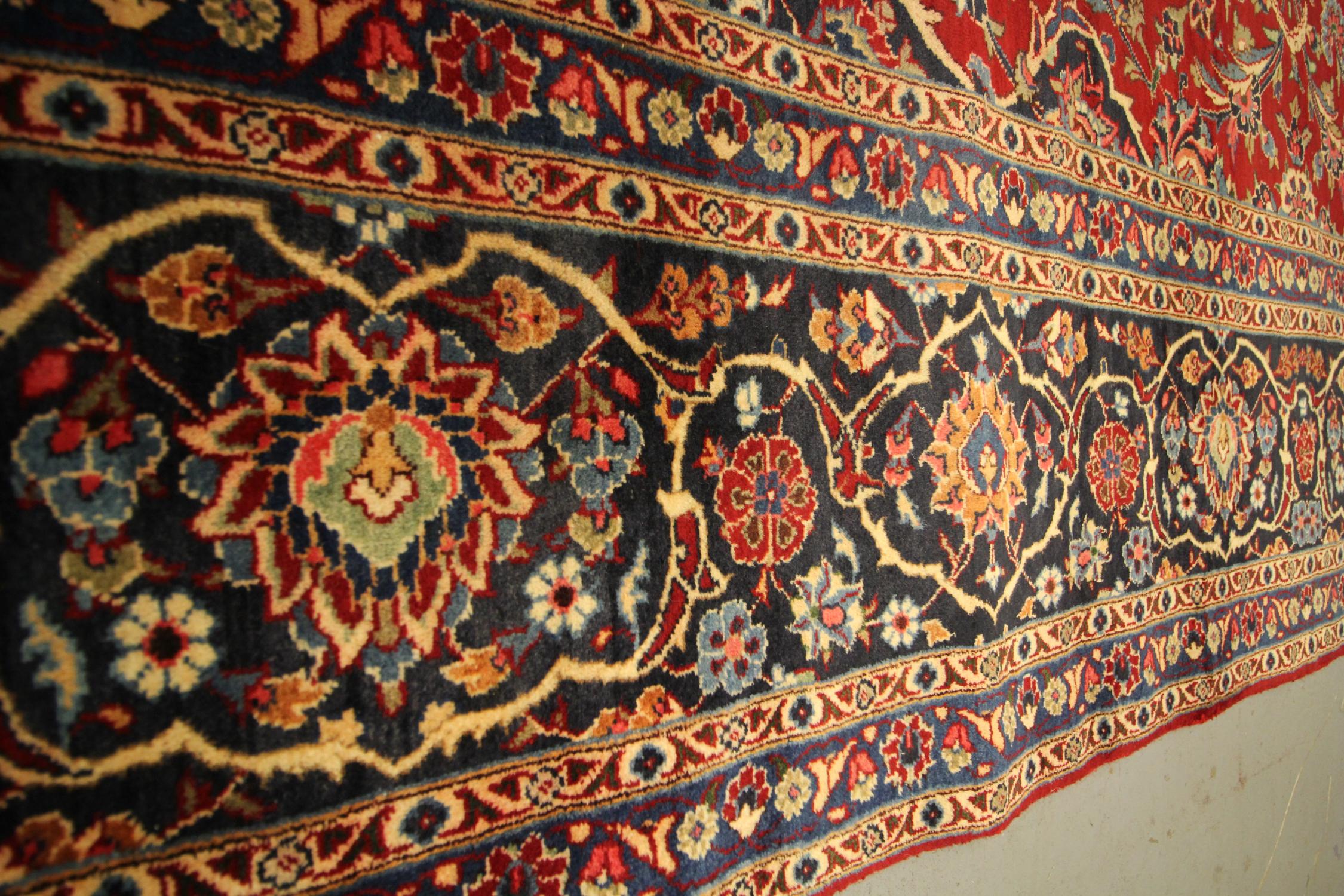 Large Turkish Vintage Rug Handmade Carpet Red Wool Oriental Area Rug In Excellent Condition For Sale In Hampshire, GB