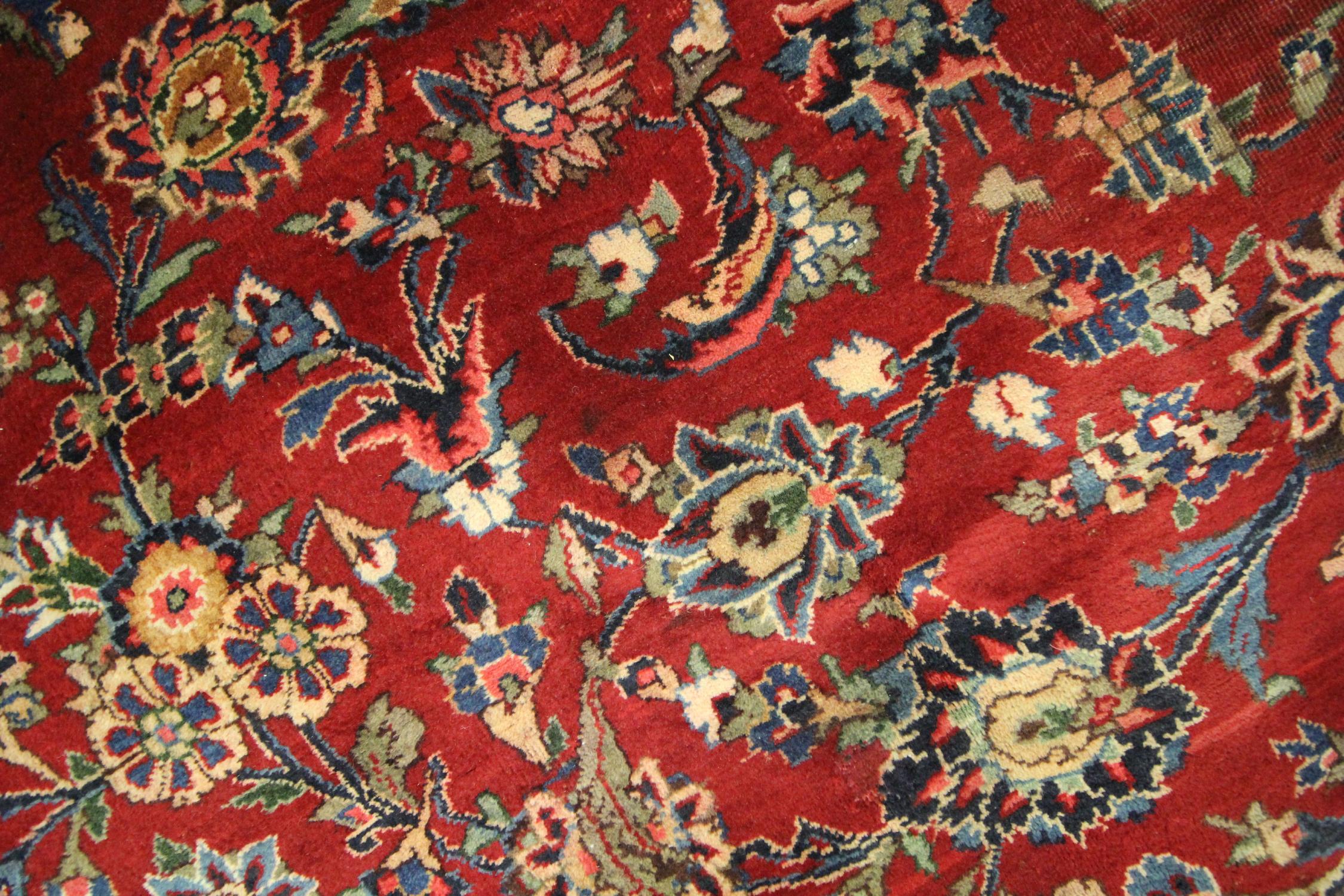 Late 20th Century Large Turkish Vintage Rug Handmade Carpet Red Wool Oriental Area Rug For Sale