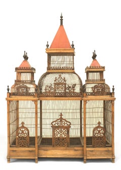 French Victorian Walnut Bird cage