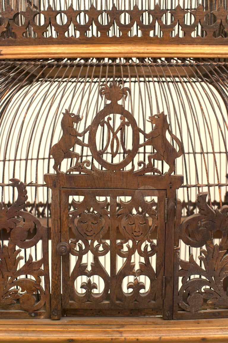French Victorian Walnut Bird cage For Sale at 1stDibs