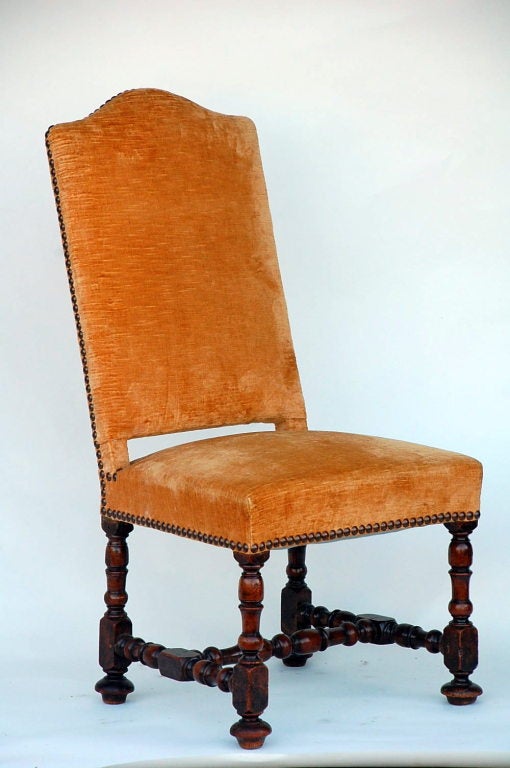 French Large Turned Wood Baroque Style Chair For Sale