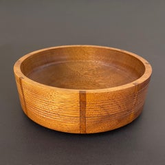 Large Turned Wood Bowl with Inlays, Mid Century Modern, ca. 1965, Scandinavia
