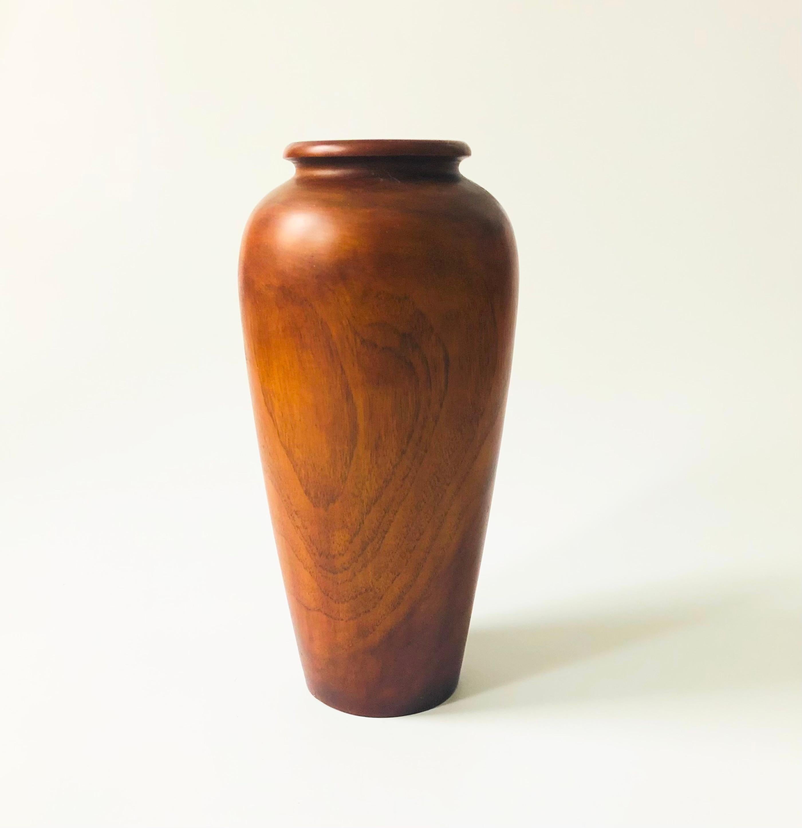 20th Century Large Turned Wood Vase