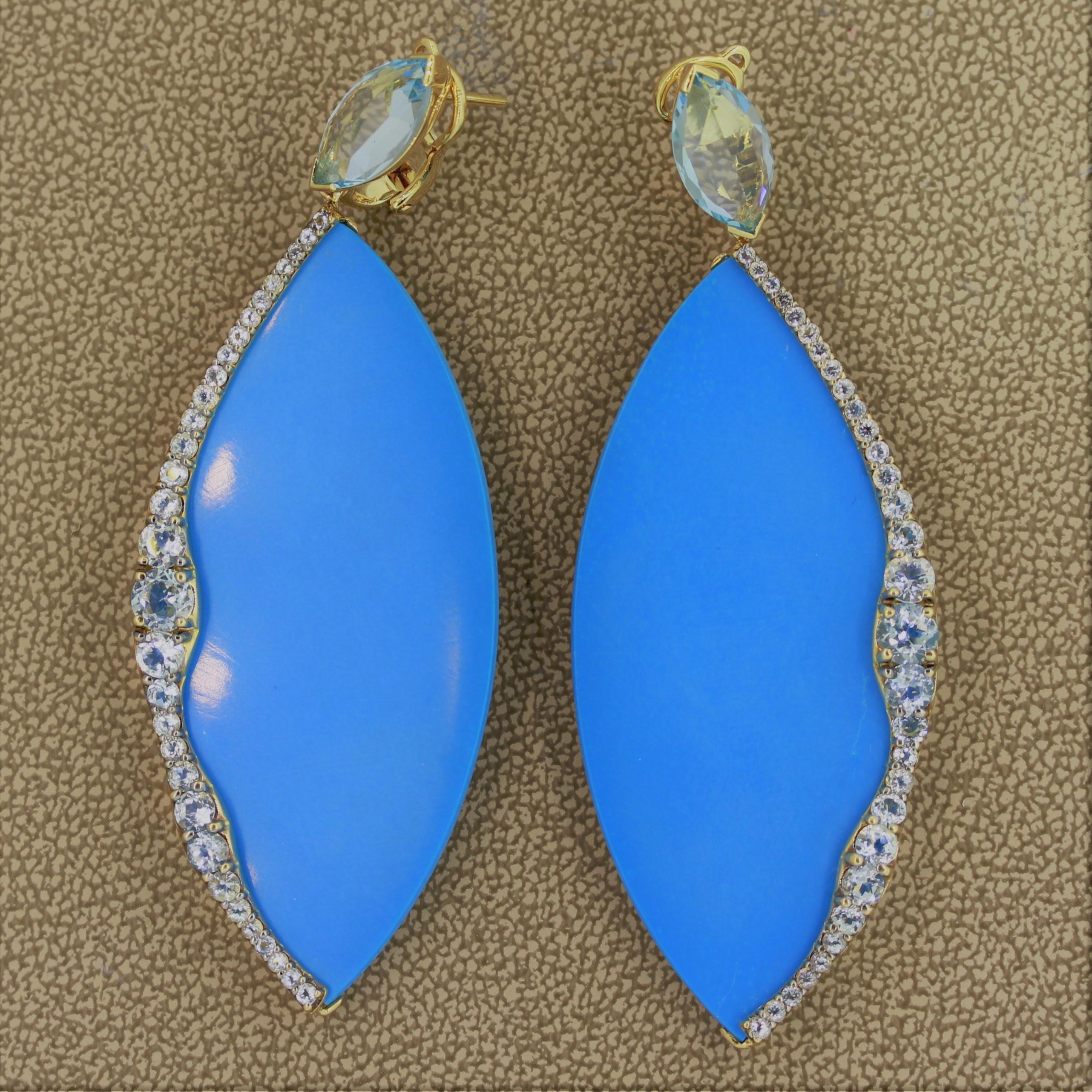 large turquoise drop earrings