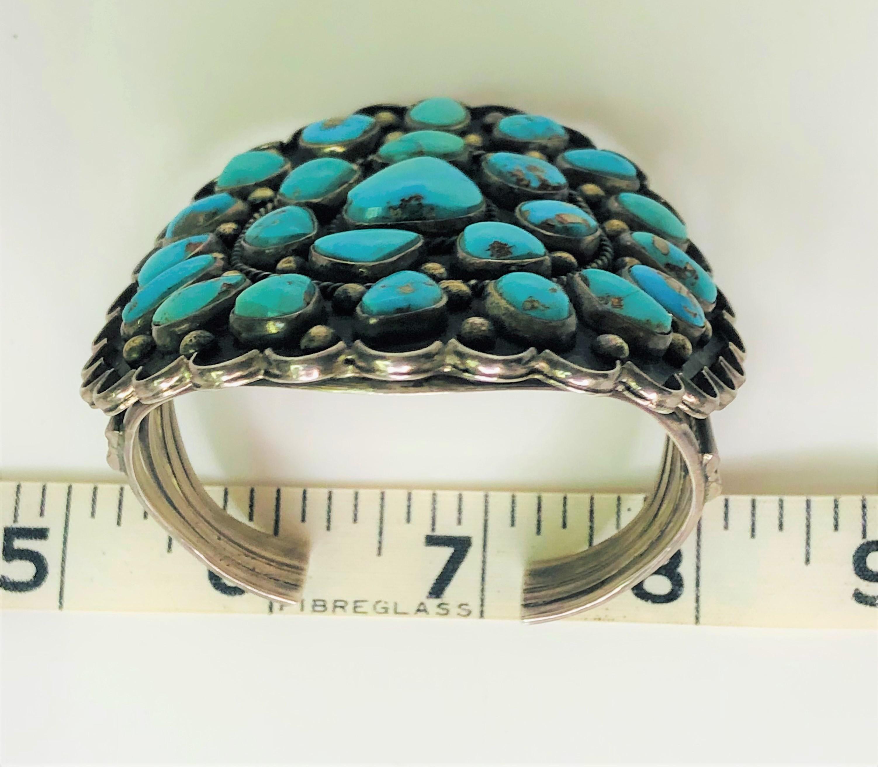 turquoise cluster cuff