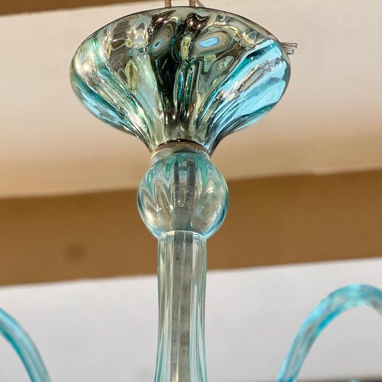 Grande lampadario di Murano color turchese In condizioni buone in vendita a New York, NY