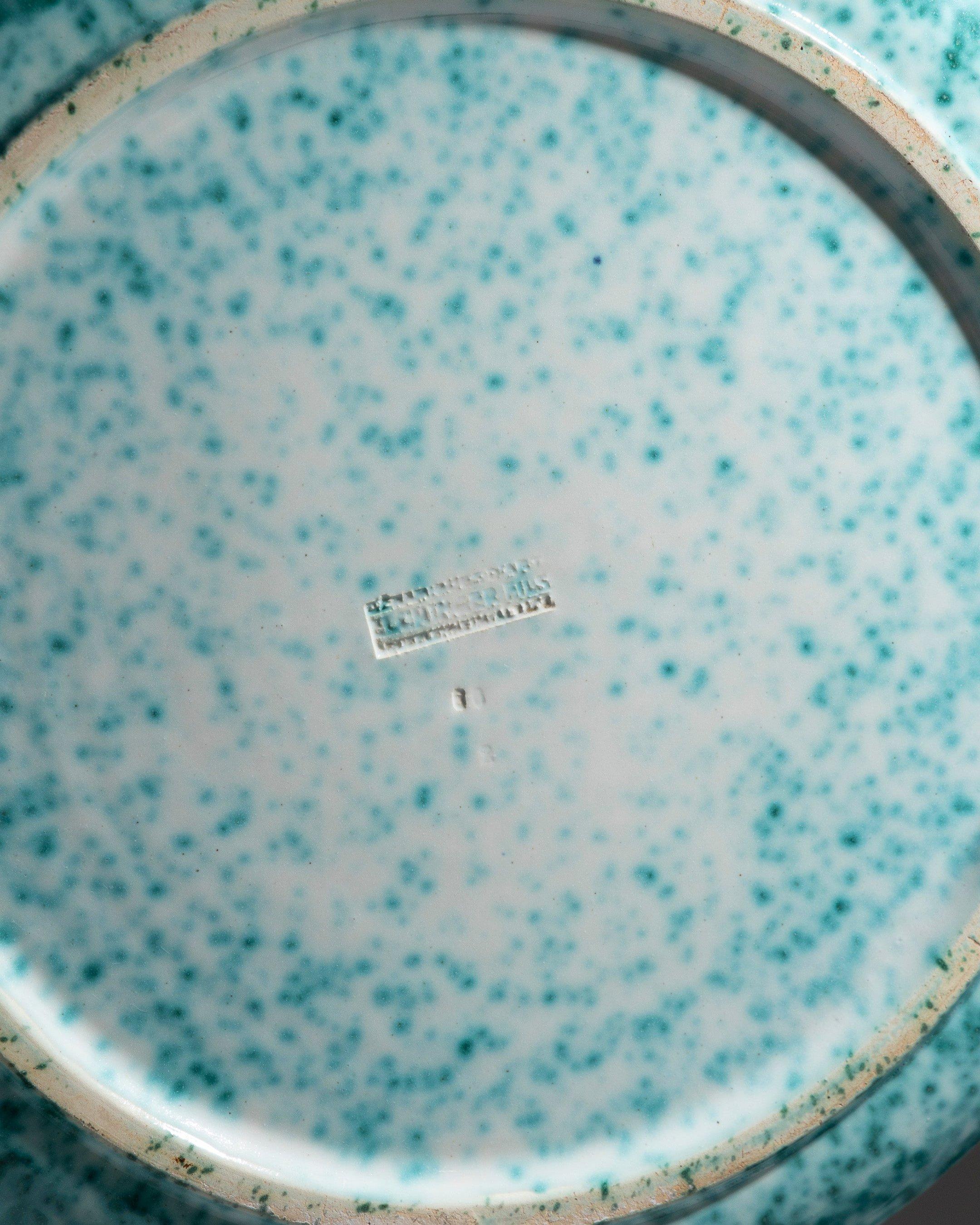 Mid-Century Modern Large Turquoise Faience Bowl, Fernand Elchinger, 1950s For Sale