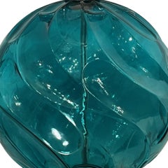 Large Turquoise Glass Table Lamp