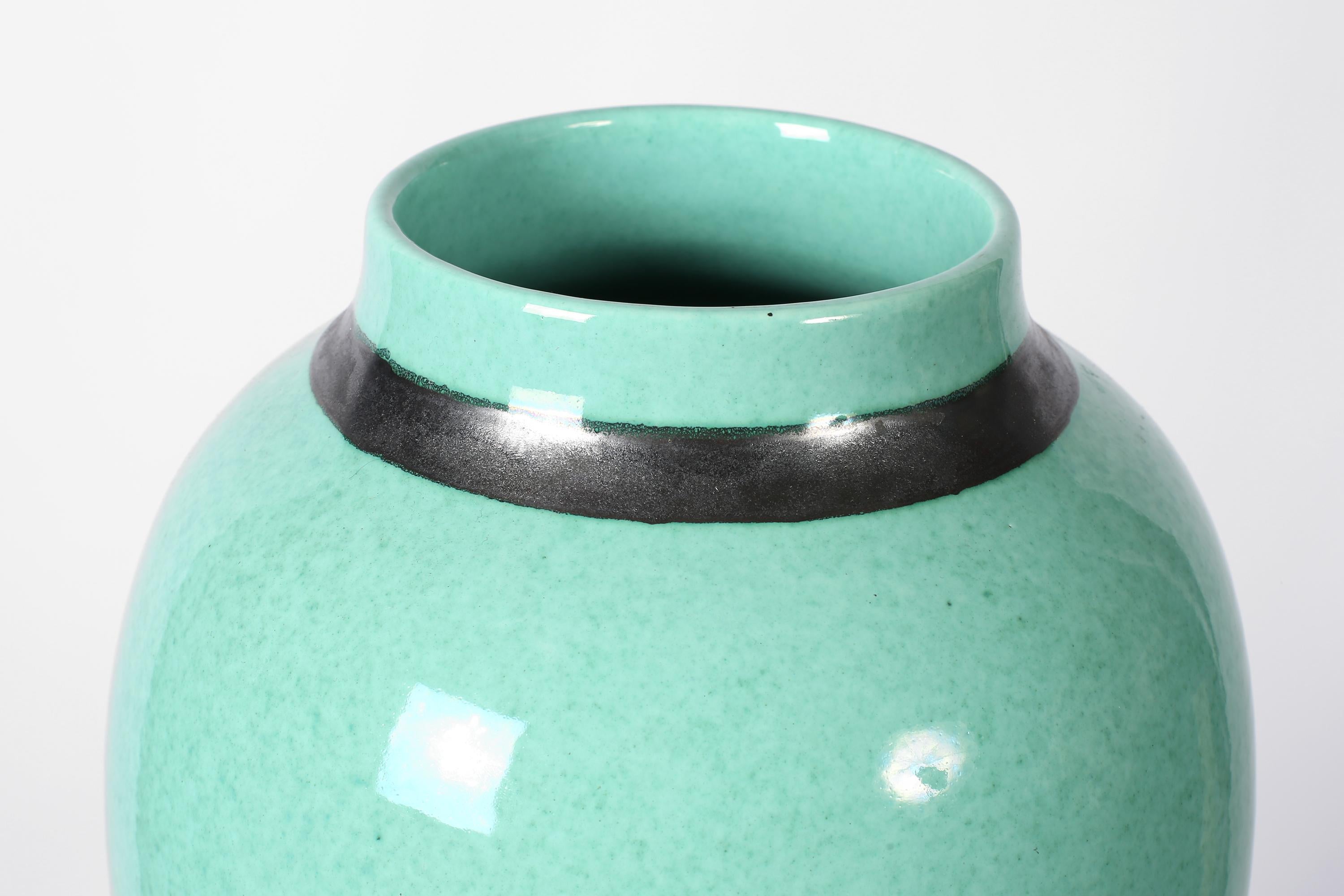 Grand vase turquoise Henri Chaumeil Bon état à London, GB