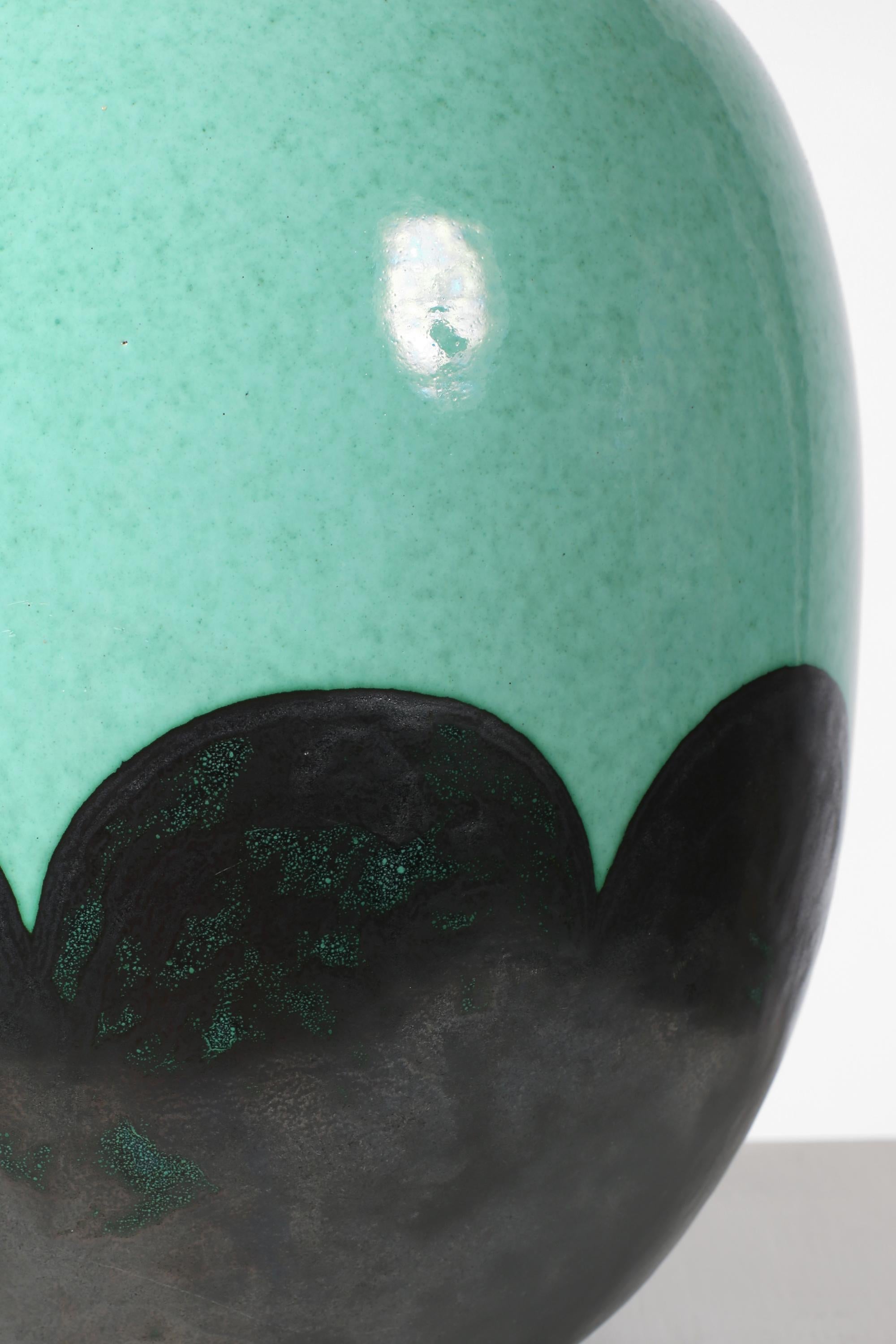 Céramique Grand vase turquoise Henri Chaumeil
