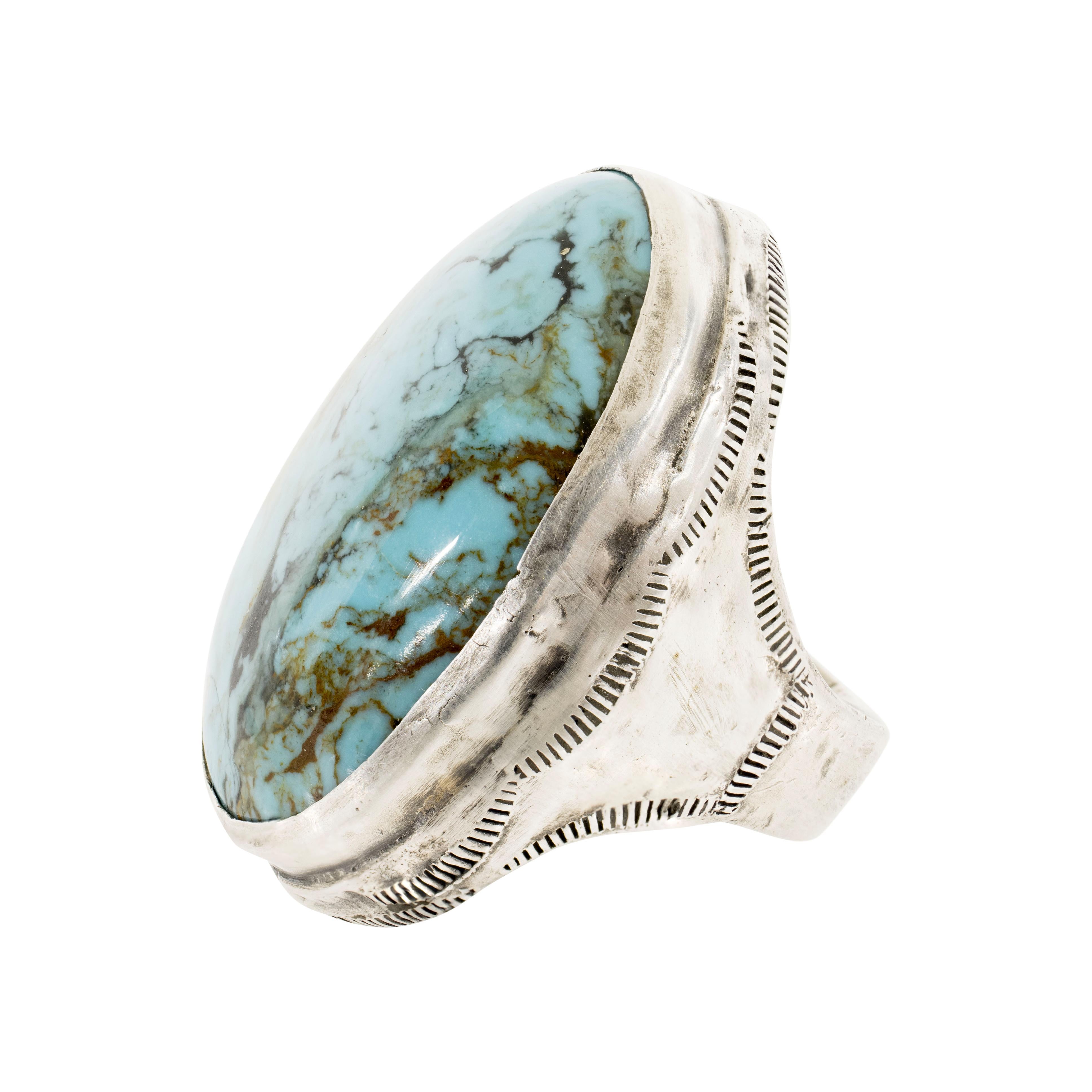 Women's or Men's Large Turquoise Ring For Sale