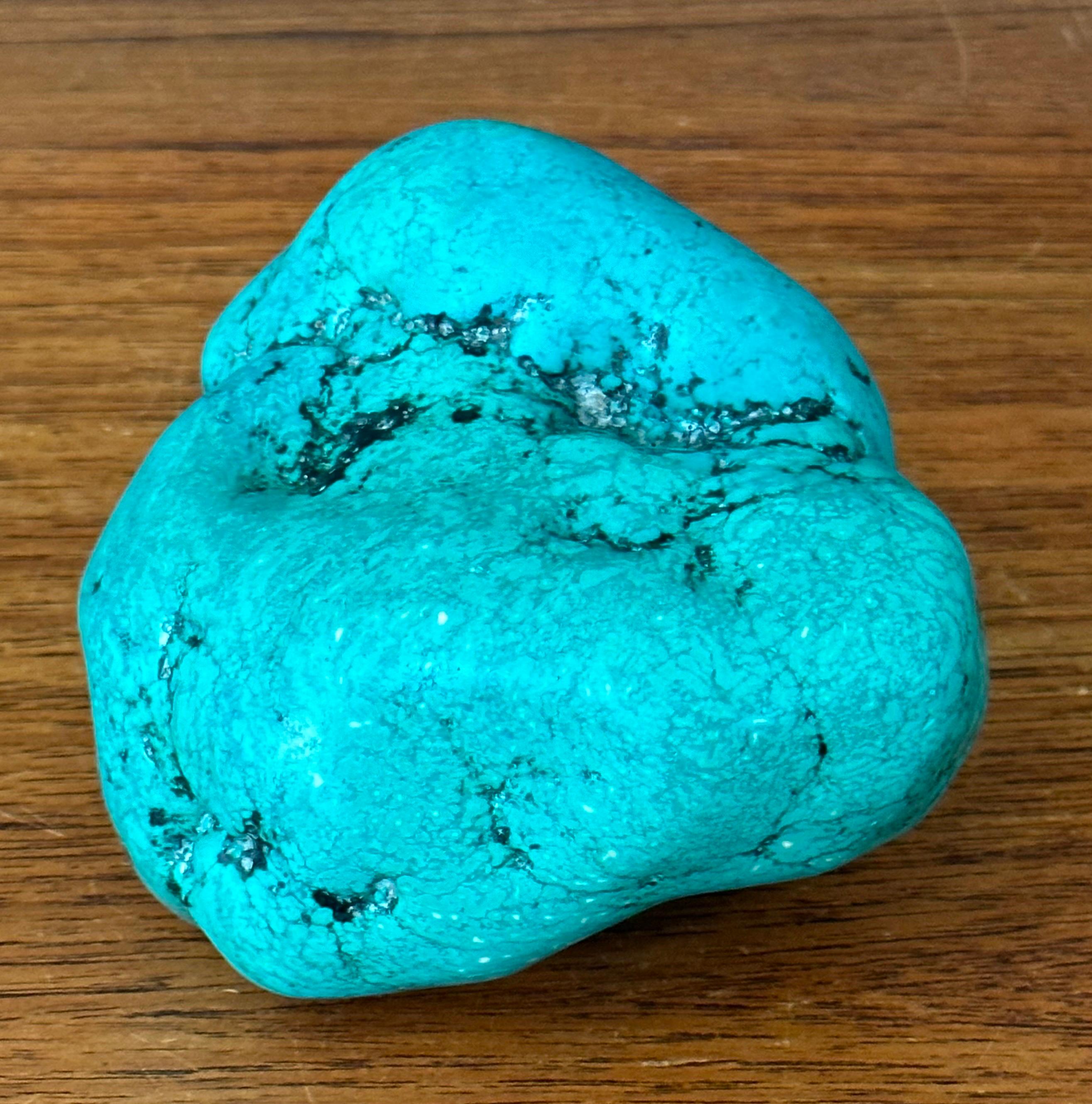 Large Turquoise Rock or Paperweight In Good Condition For Sale In San Diego, CA