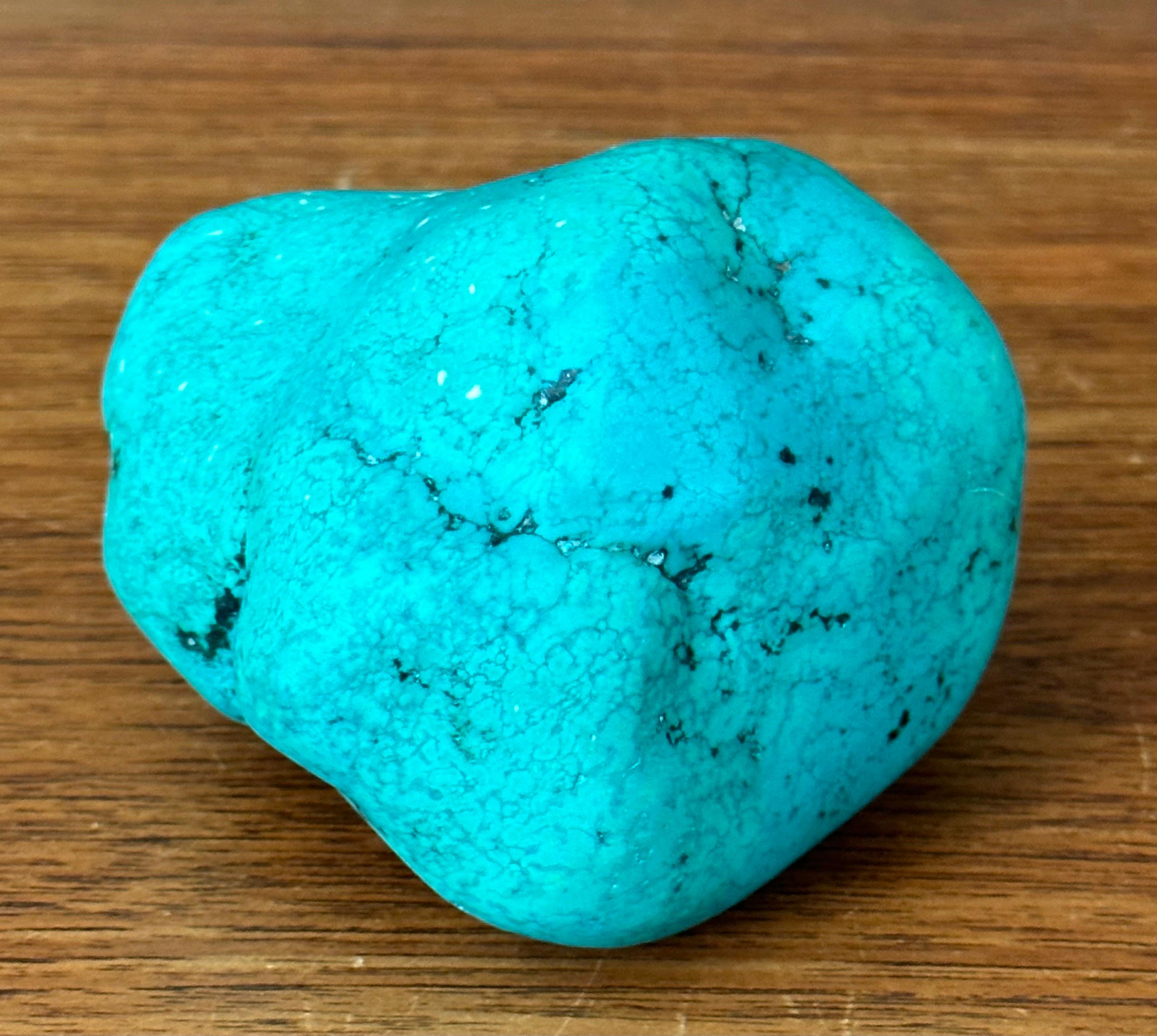 Large Turquoise Rock or Paperweight For Sale 2