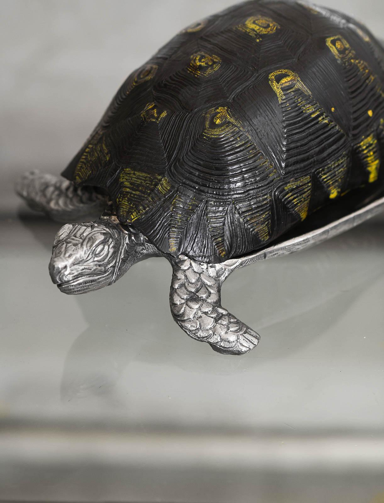Large Turtle Pocket Emptier By Gabriella Crespi, 1970s In Good Condition In Roma, RM