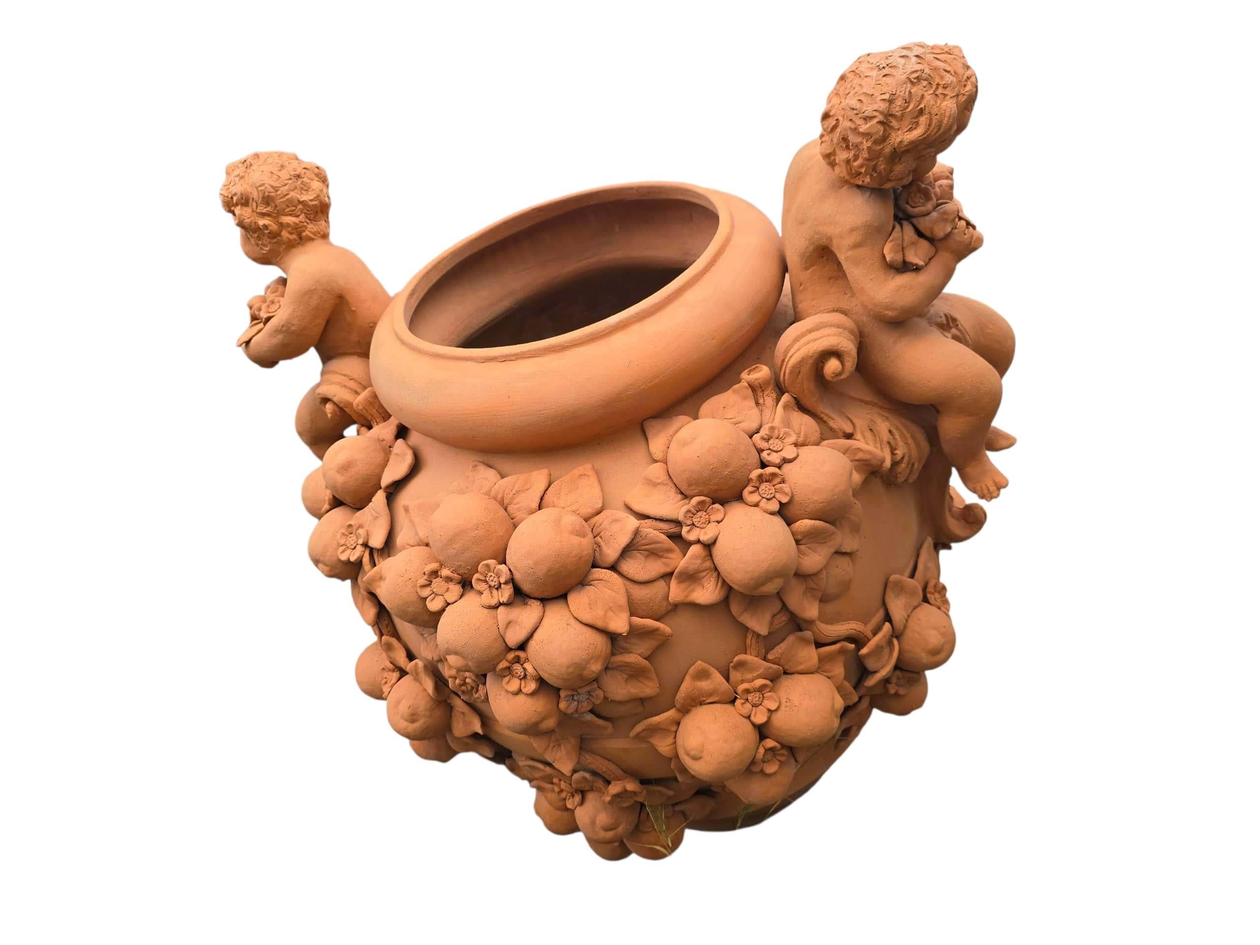 Große toskanische Terrakotta-Blumenvase, 20. Jahrhundert (Ende des 20. Jahrhunderts) im Angebot