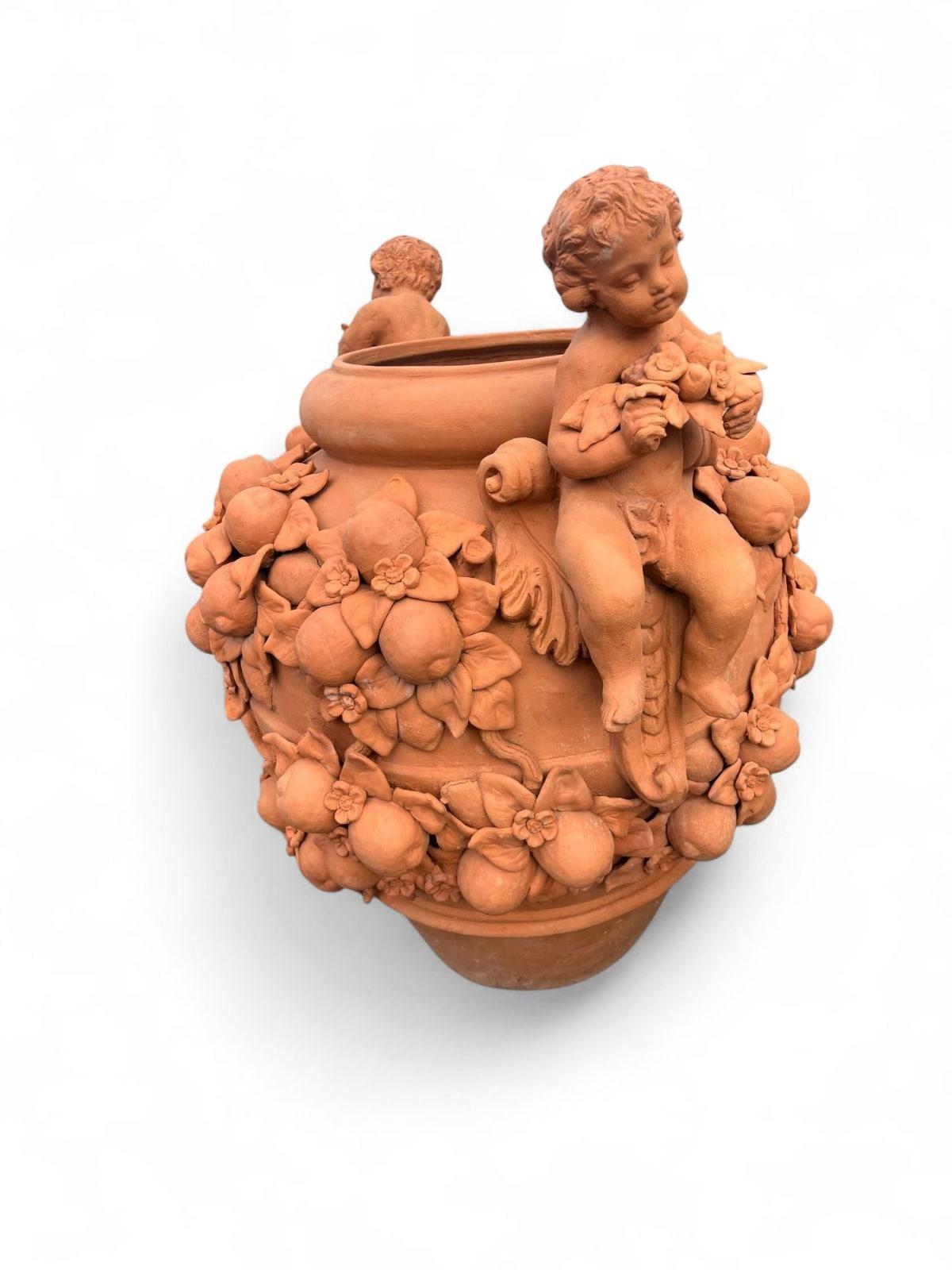 Große toskanische Terrakotta-Blumenvase, 20. Jahrhundert im Angebot 1